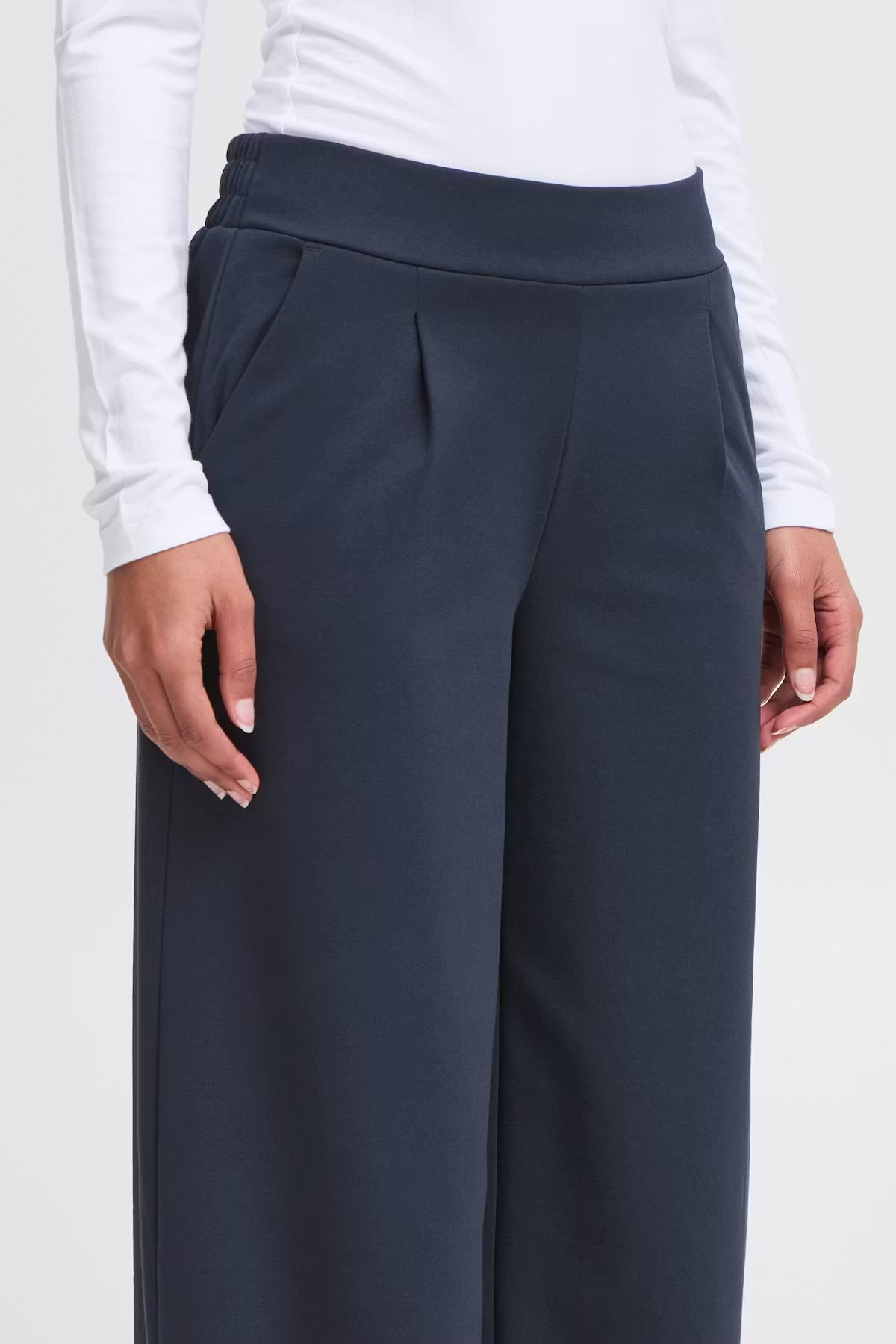 Ichi Ikate Wide Trousers In Total Eclipse