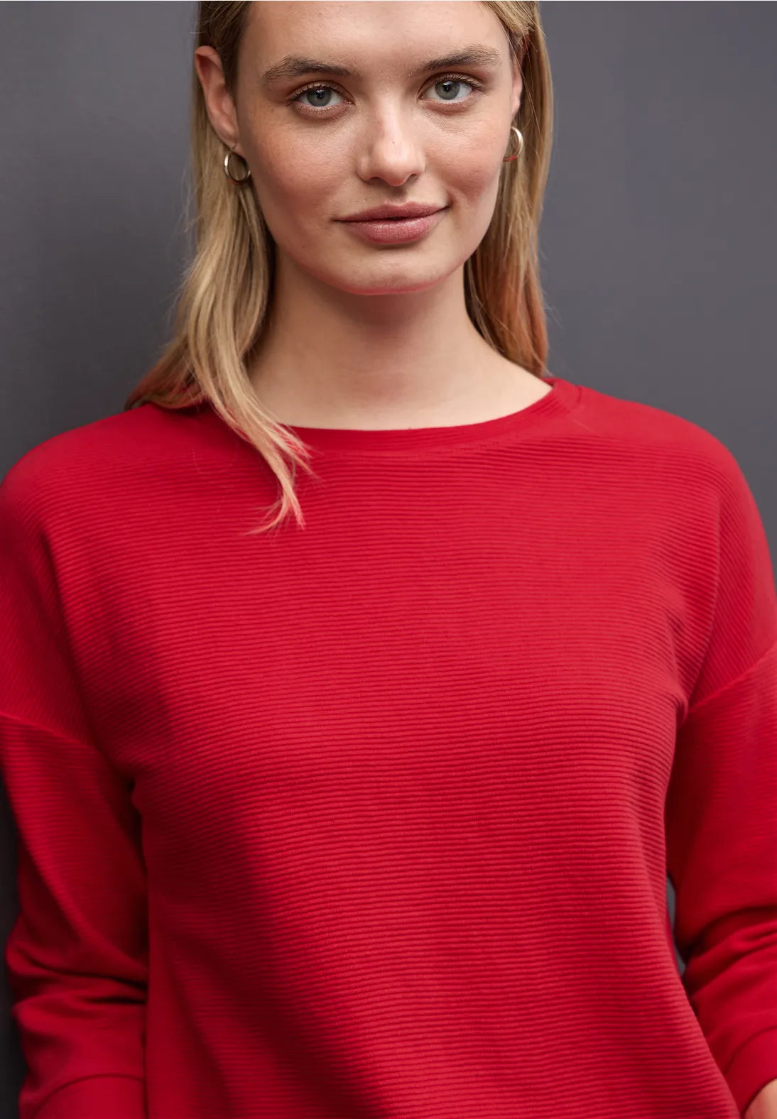 Street One structured sweatshirt In Racing Red