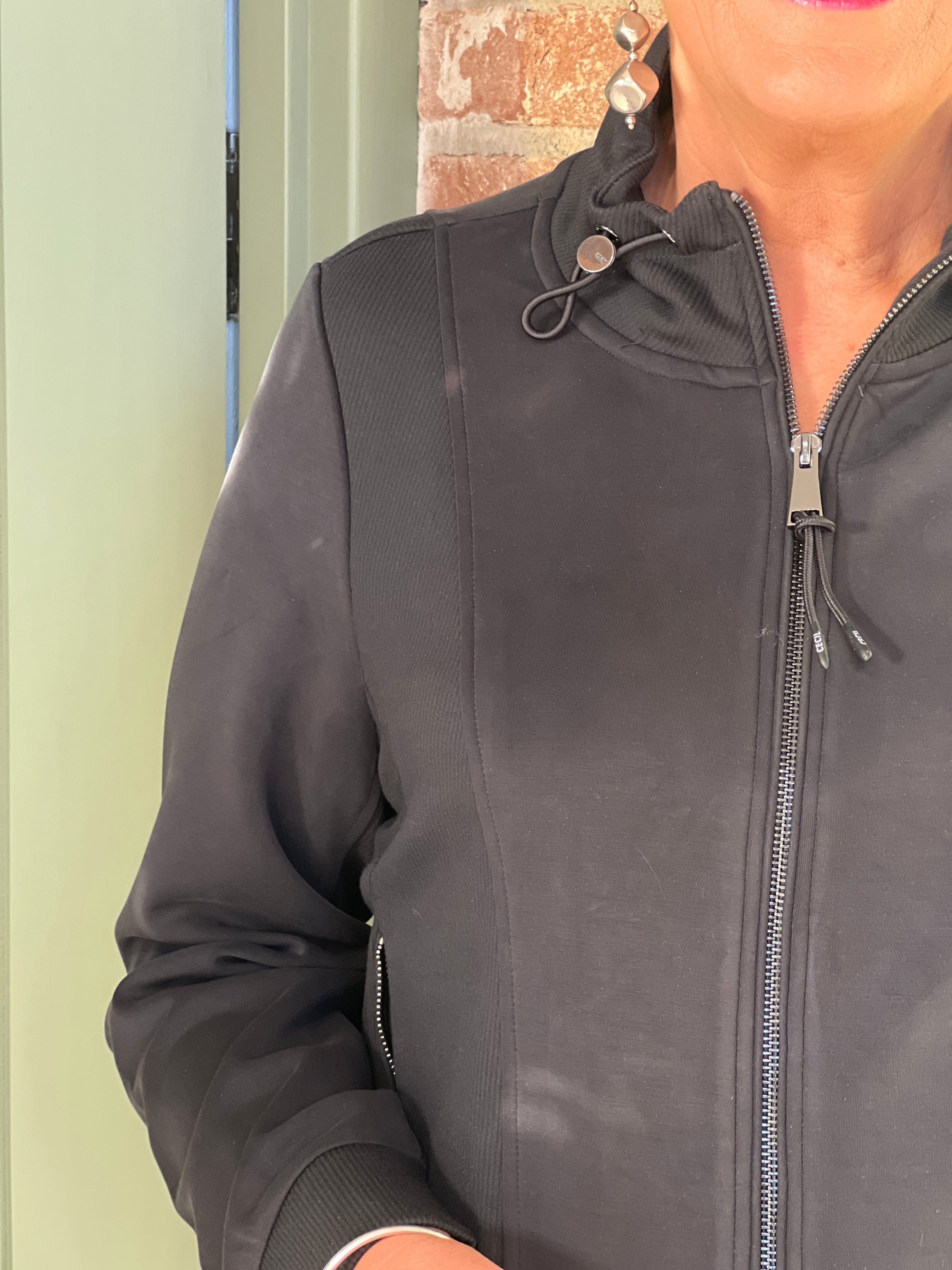 Cecil Sportive Sweat Jacket In Black