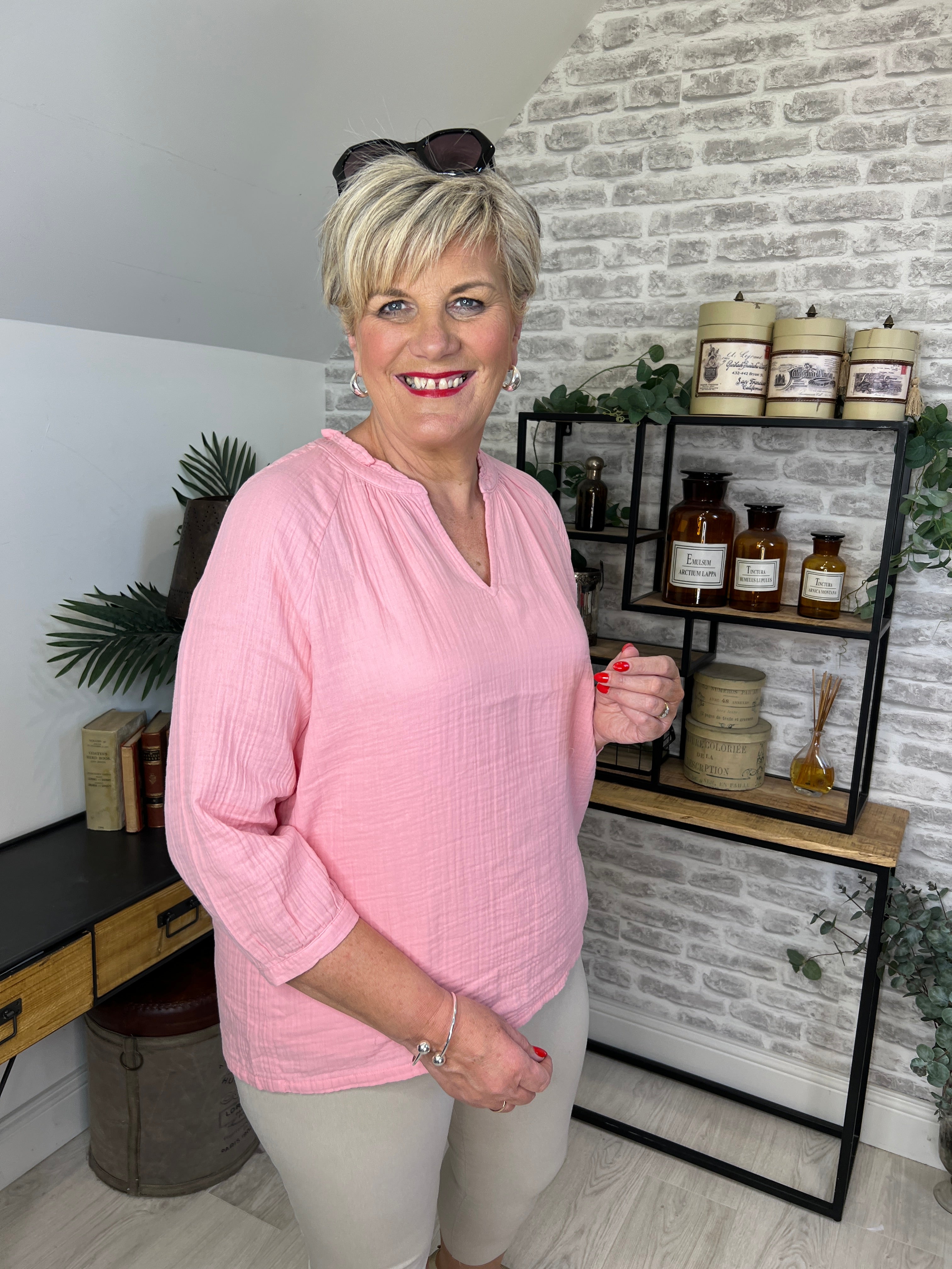 Street One Musselin Blouse In Blush Peach