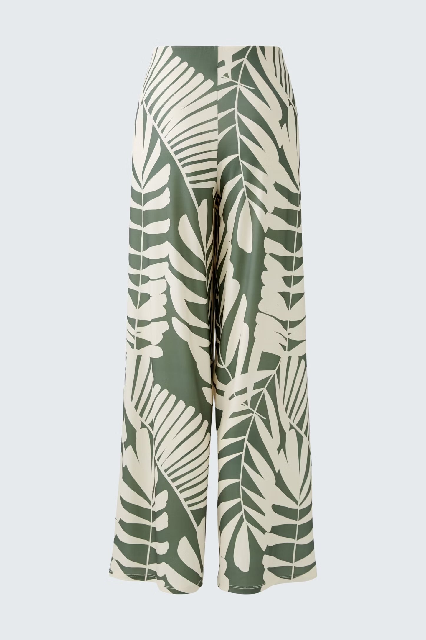 Oui Floral Trousers In Khaki & Stone