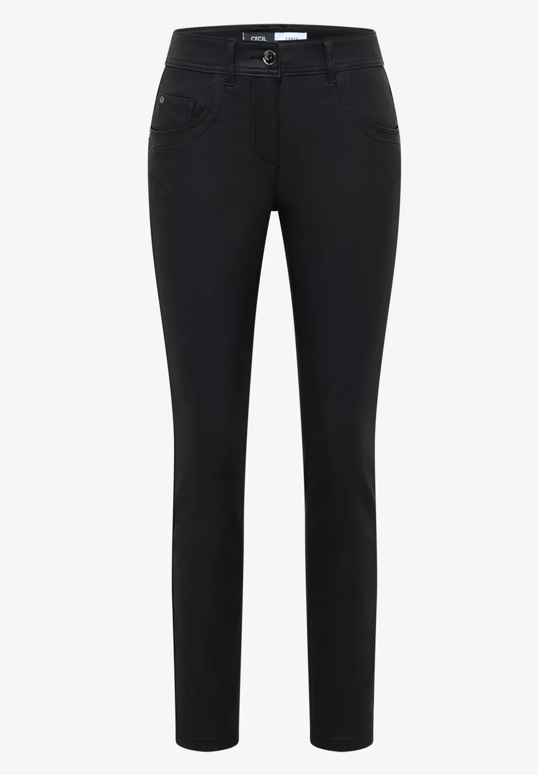 Cecil Toronto Coated Jeans In Black