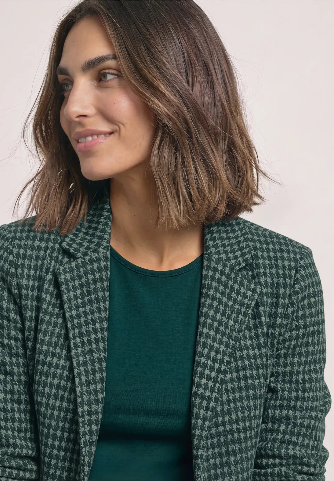 Checked blazer in stormy green