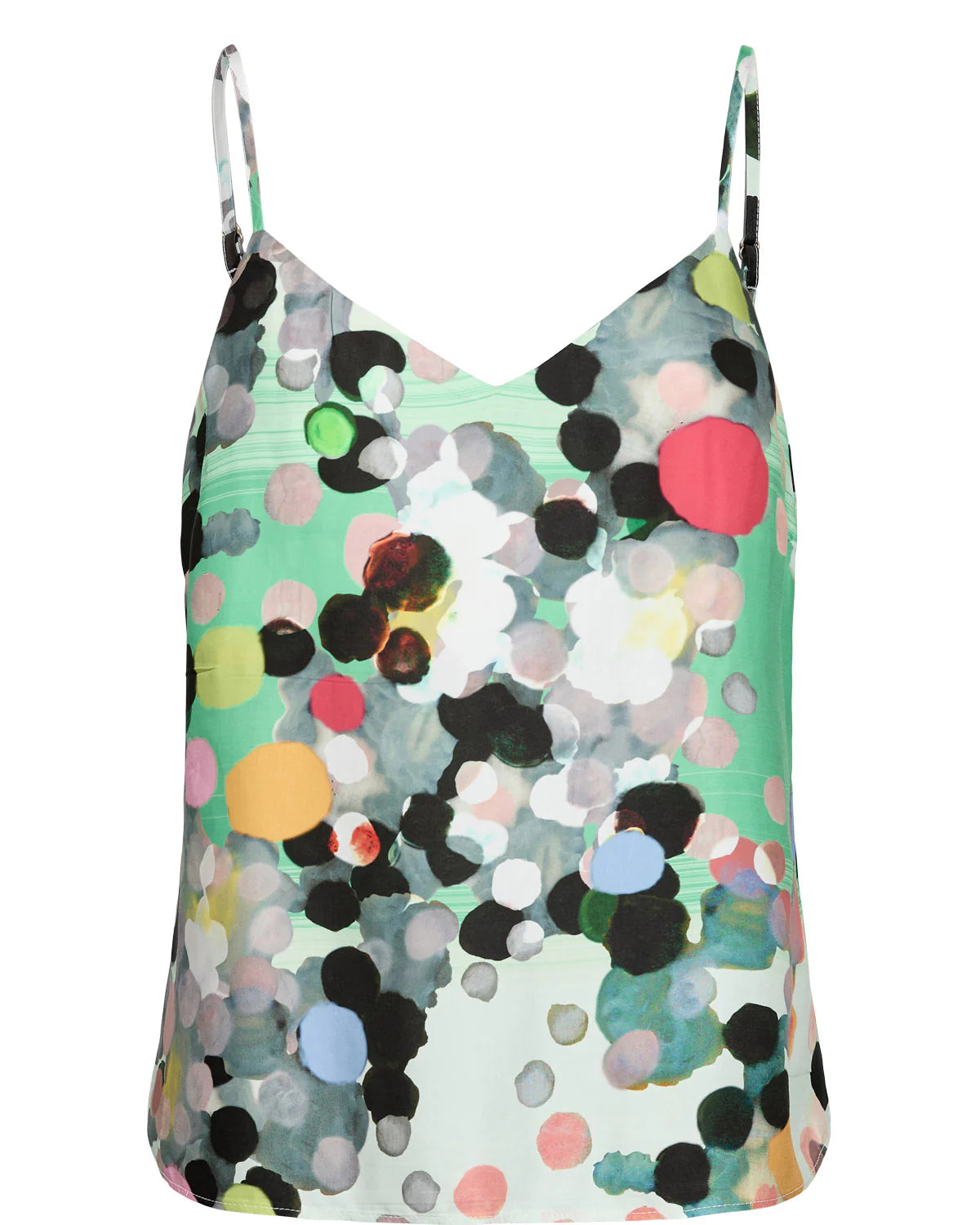 Nümph Spot Strap Top in green multi