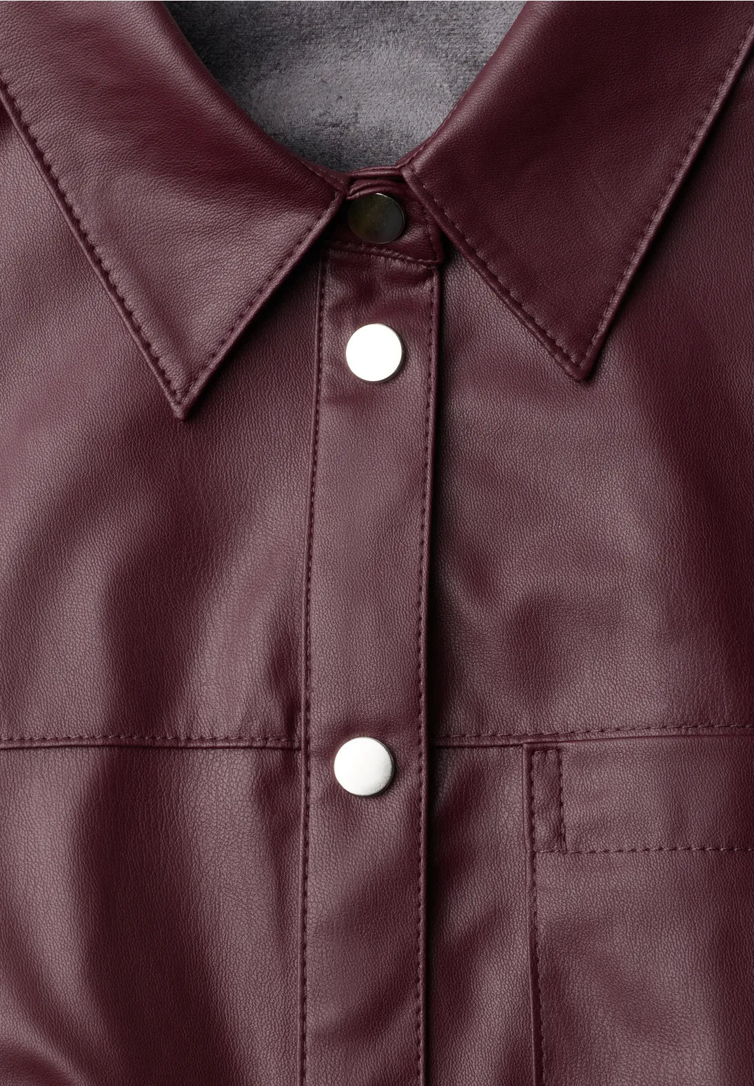 Pleather jacket in rustic rouge
