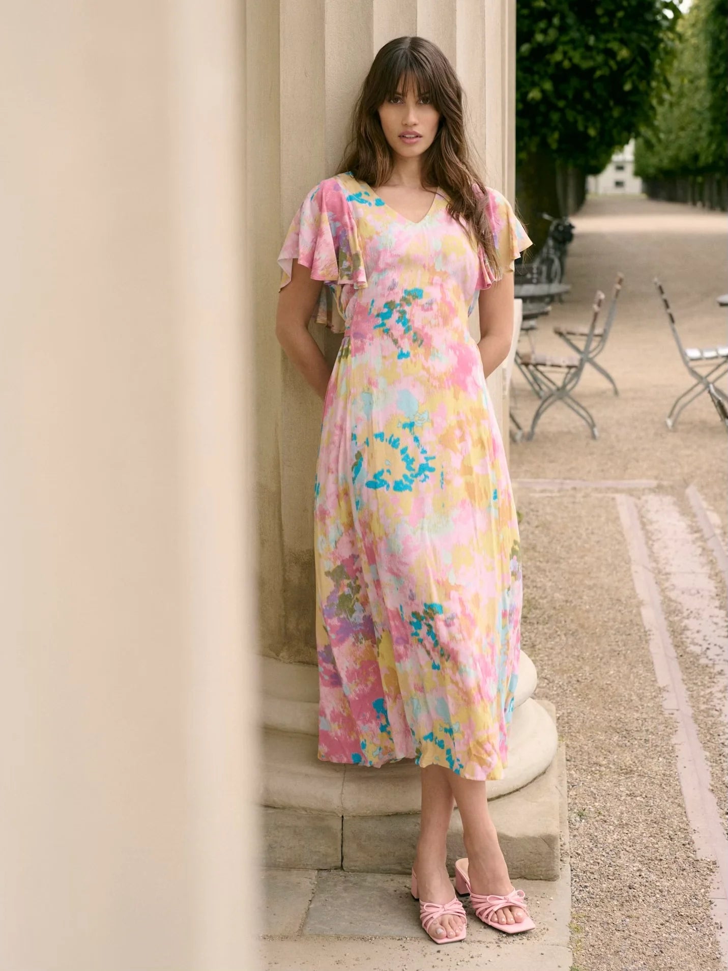 Culture Andrea Dress In Pink Abstract