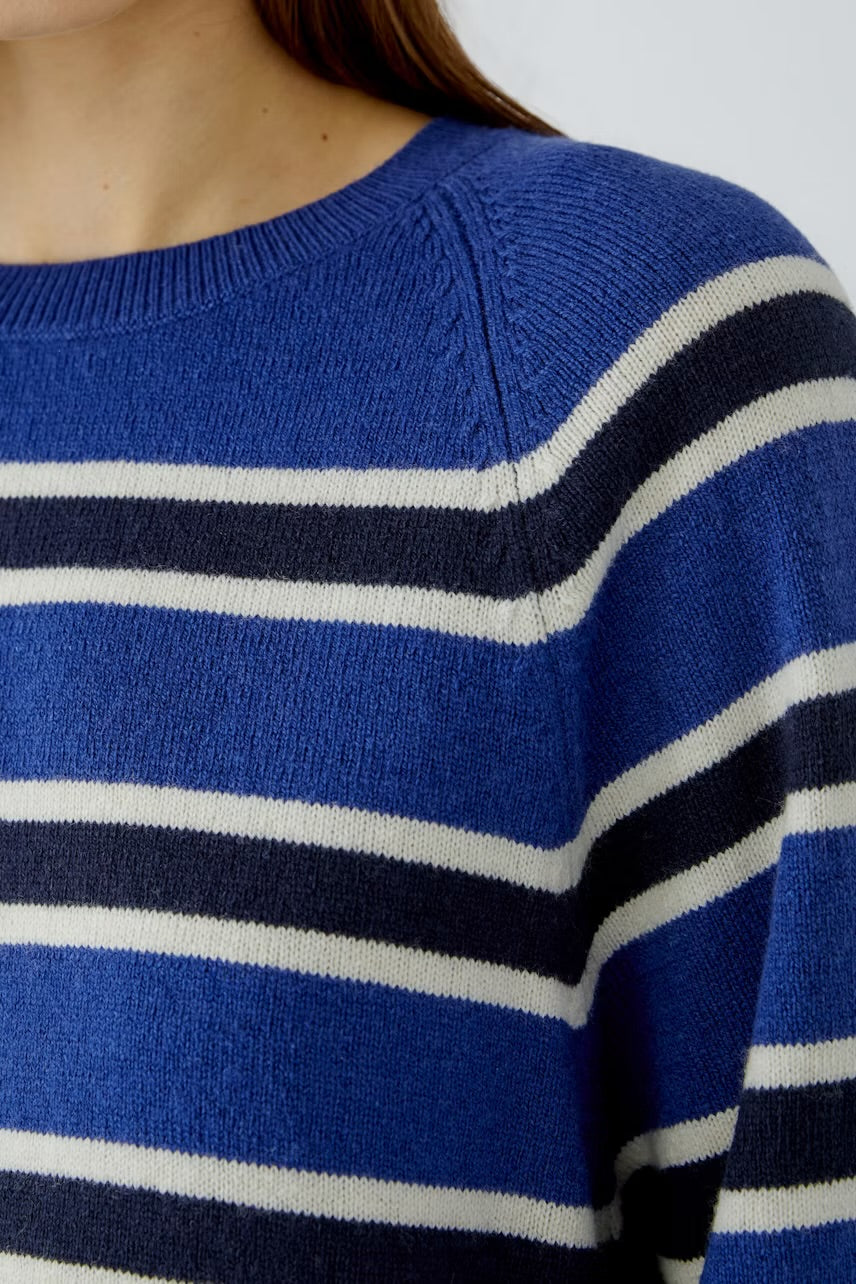 Oui striped Pullover in blue & navy