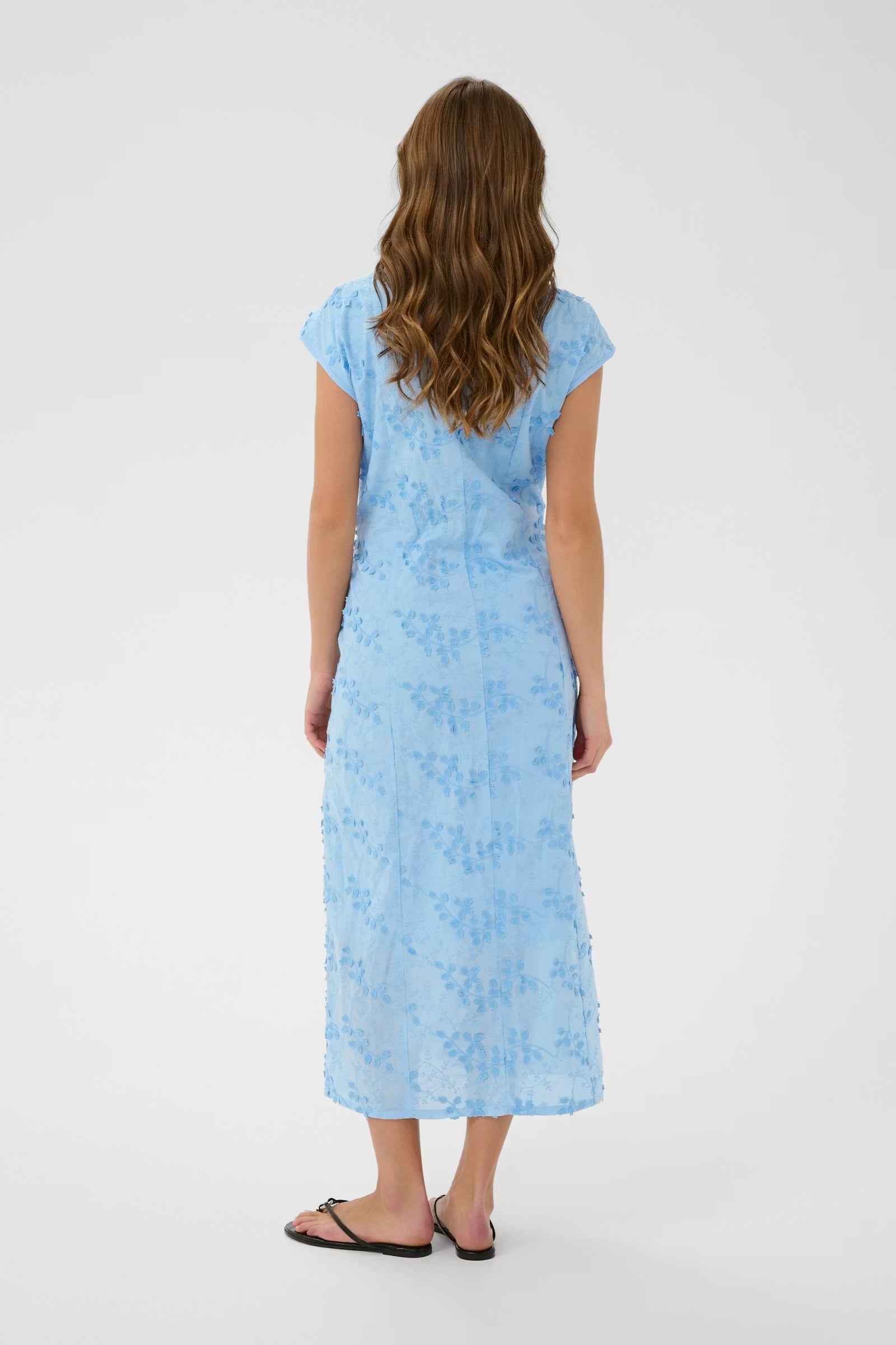 Culture Neda Embroidery Dress In Powder Blue