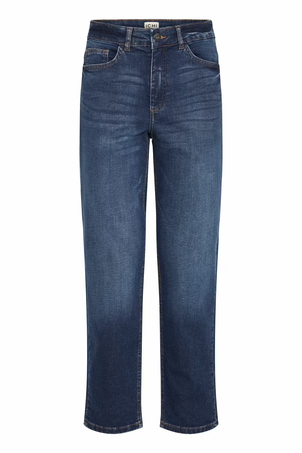 Ichi Twiggy Raven Cropped Jeans In Dark Blue