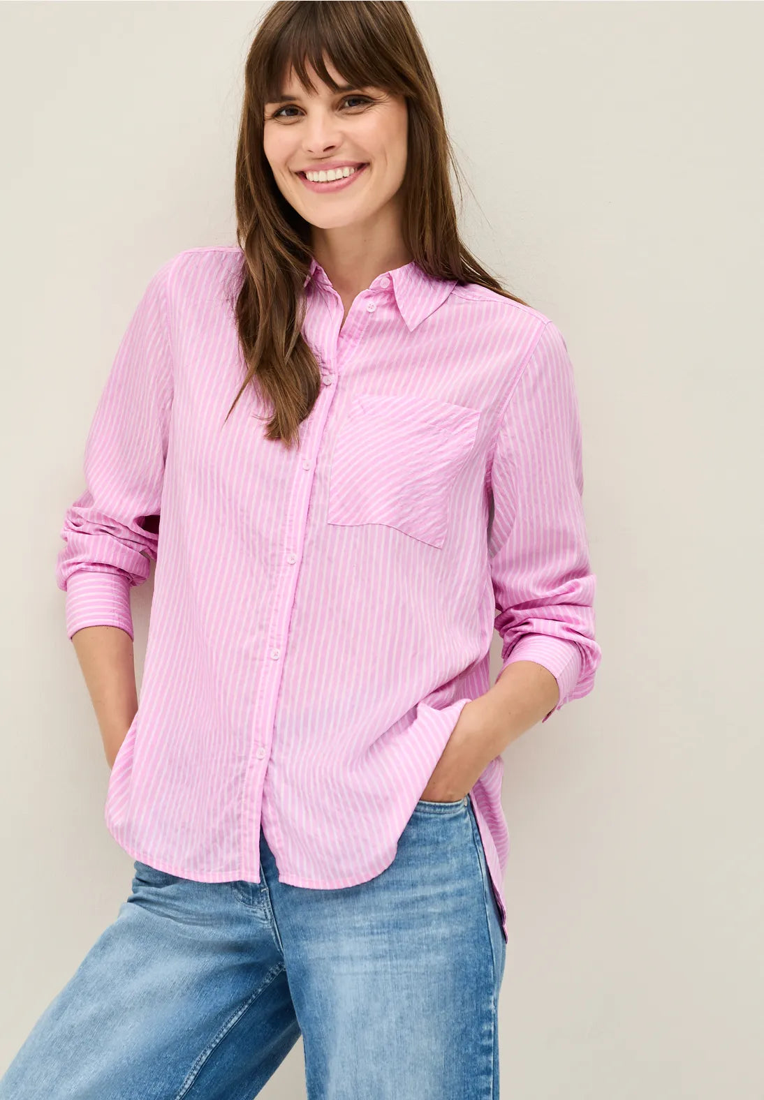 Cecil Striped Shirt In Cherry Blossom