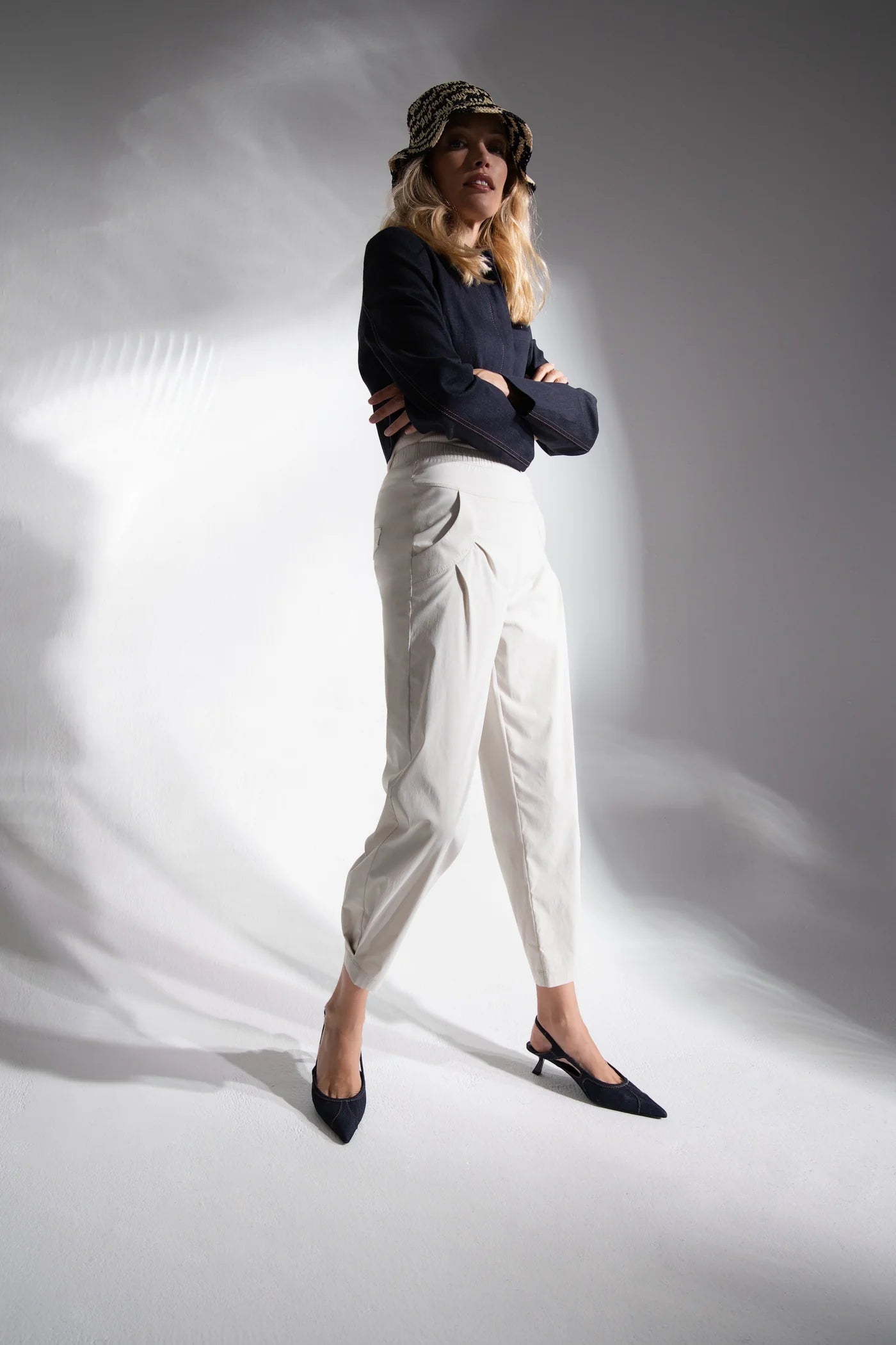 Stehmann Rachell Bengaline Trousers In Stone