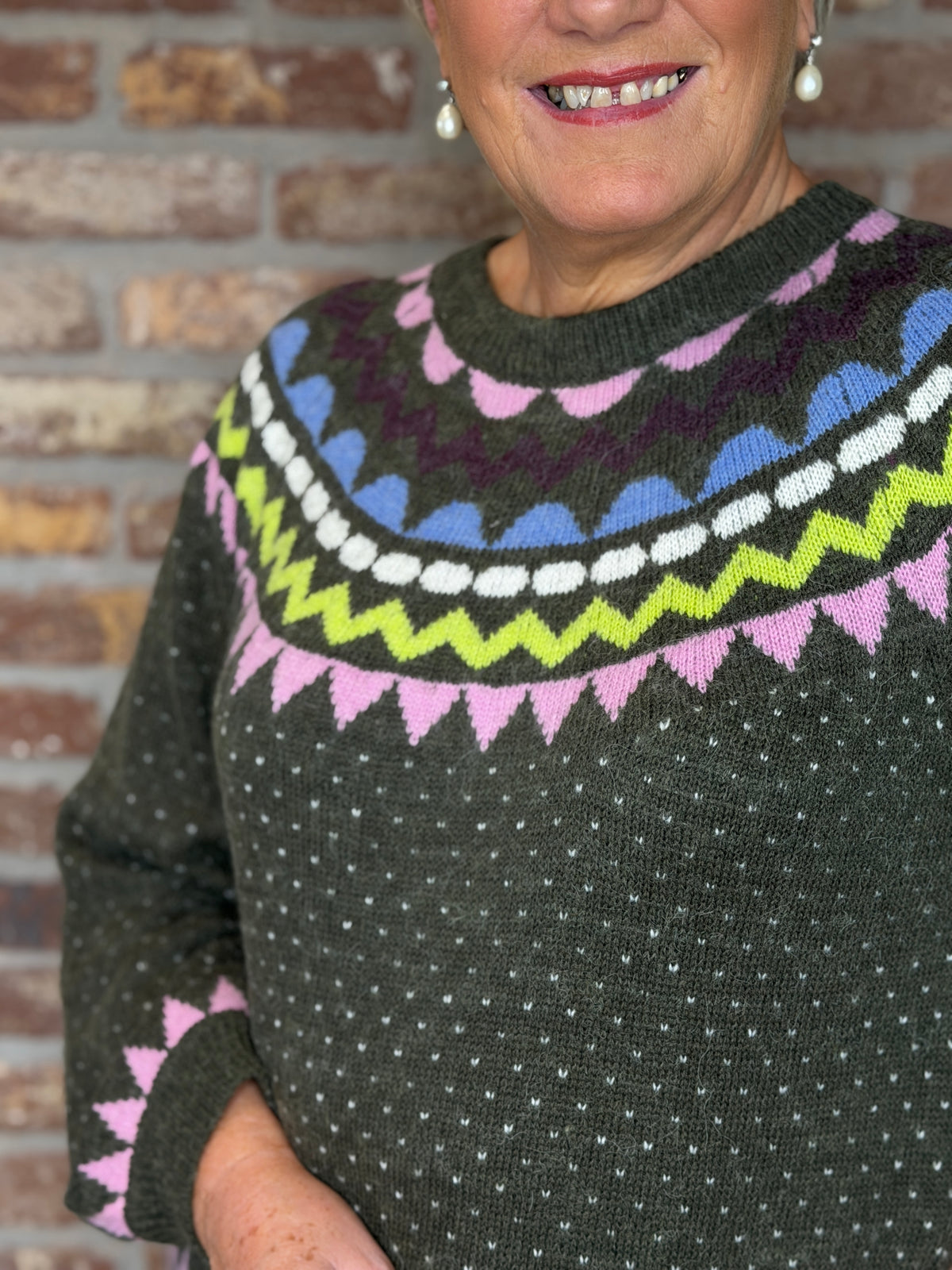 Nuolanda pullover in forest green