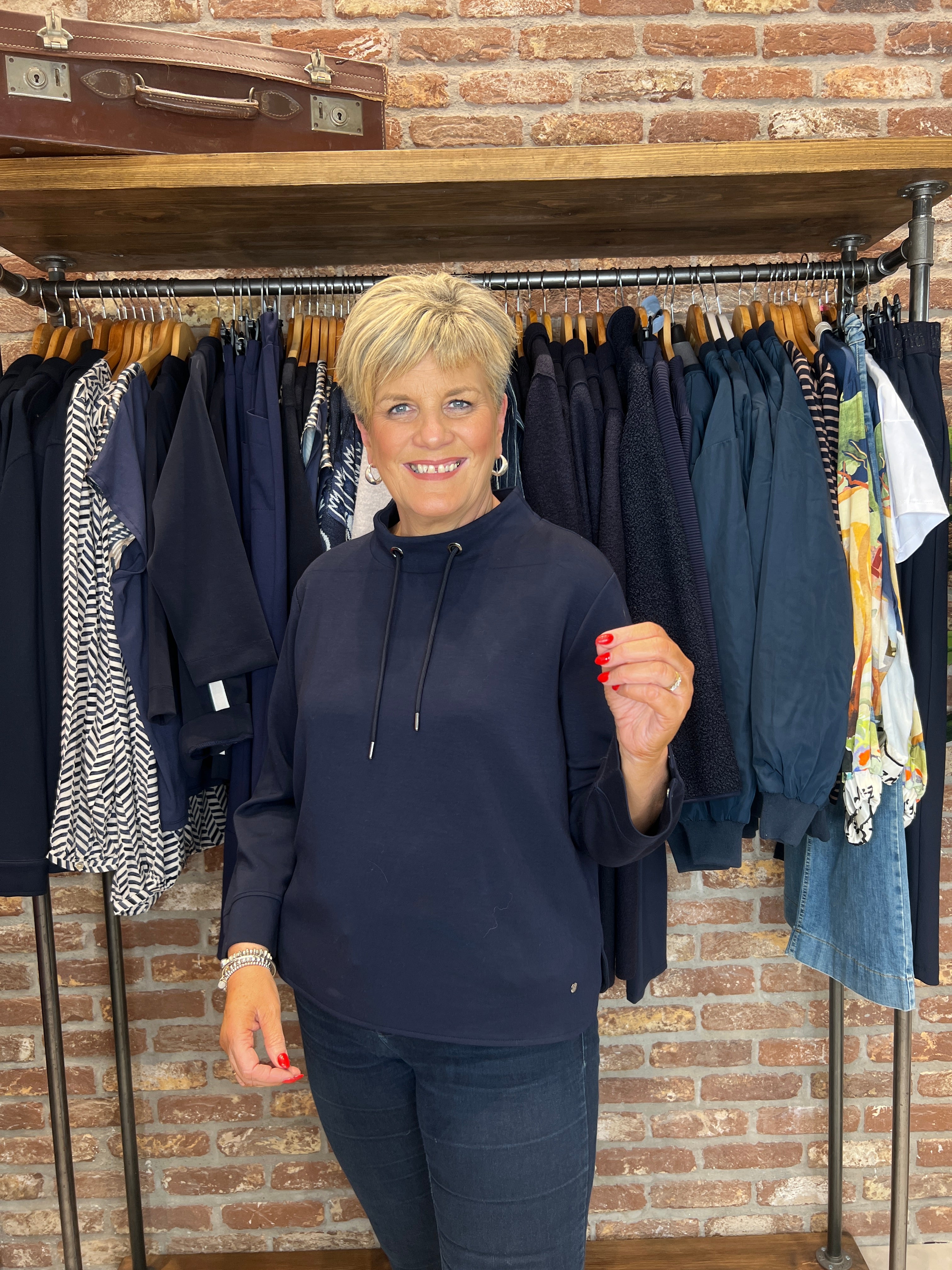 Monari Sweatshirt With Stand up Collar In Night Sky