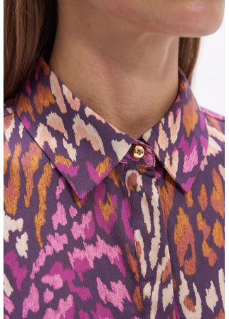Animal print shirt in purple multi