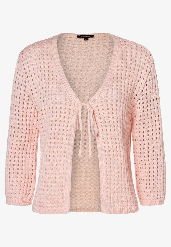 More & More Ajour Cardigan In Sorbet Peach