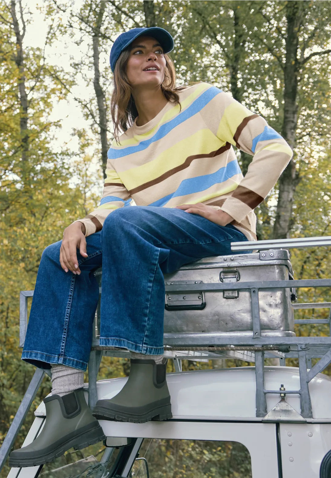 Cecil Striped Pullover In Urban Taupe Melange