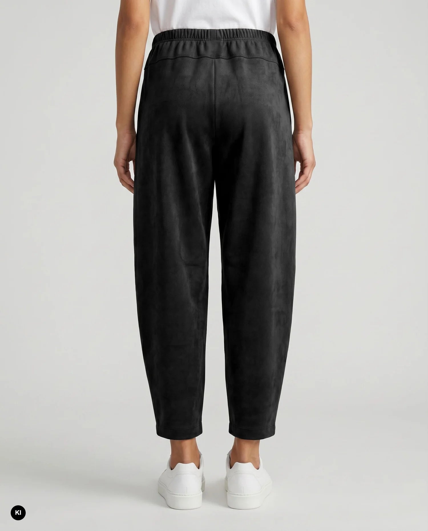 Rachell suede leather trousers in black