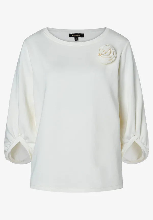 More & More Sweatshirt With flower In Off White