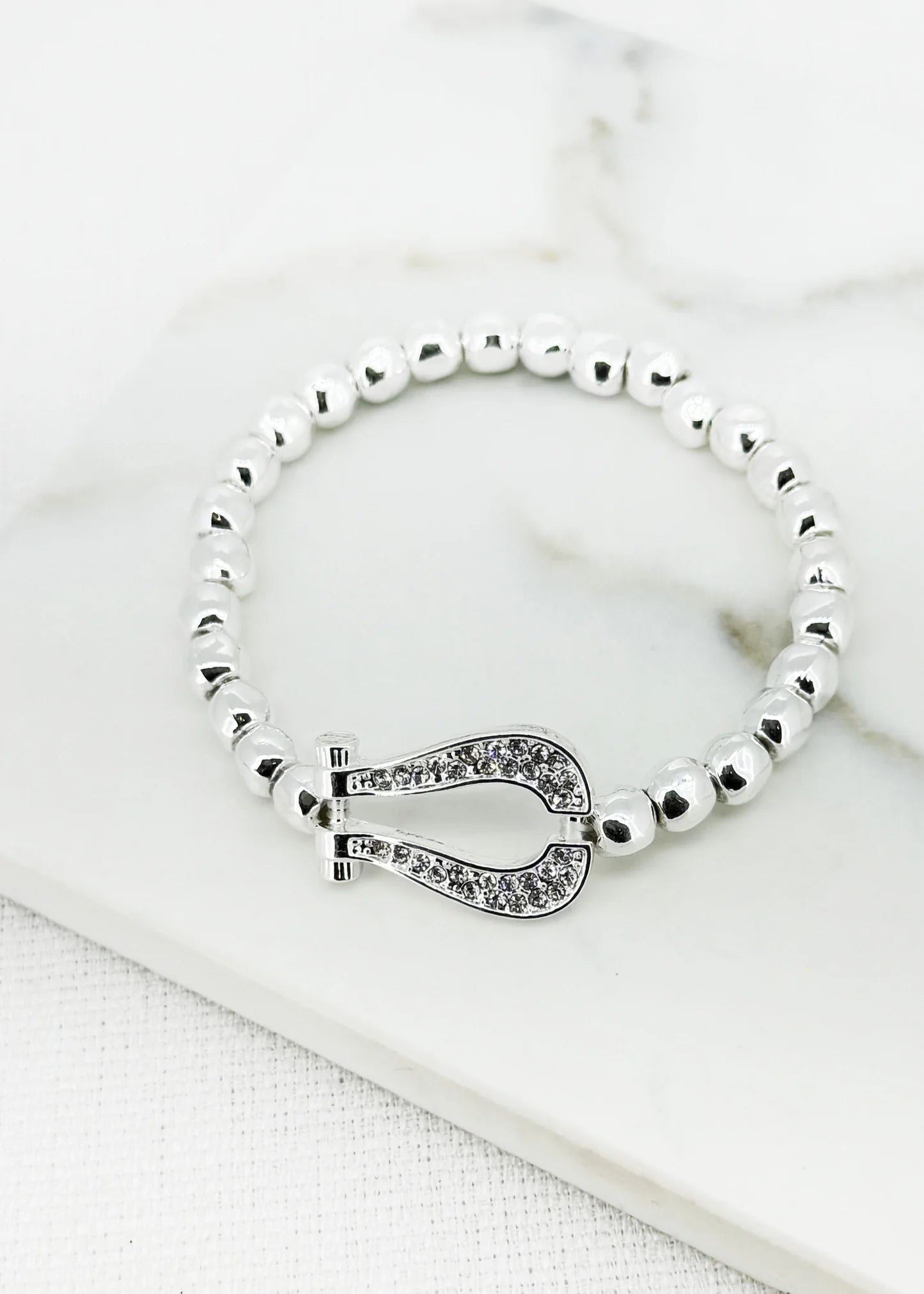 Envy Crystal horseshoe Bracelet in Silver