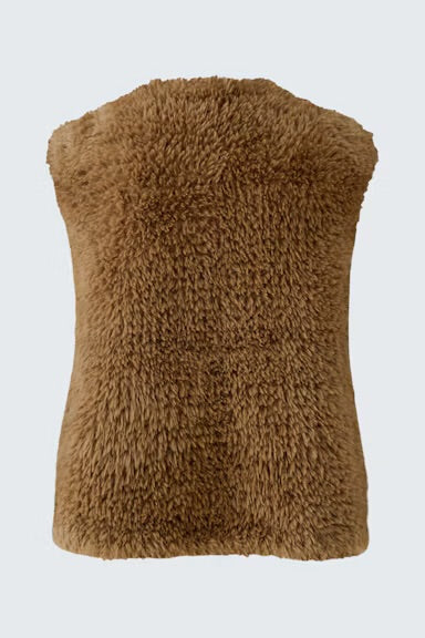 Oui Knitted Waistcoat In Light Rosewood