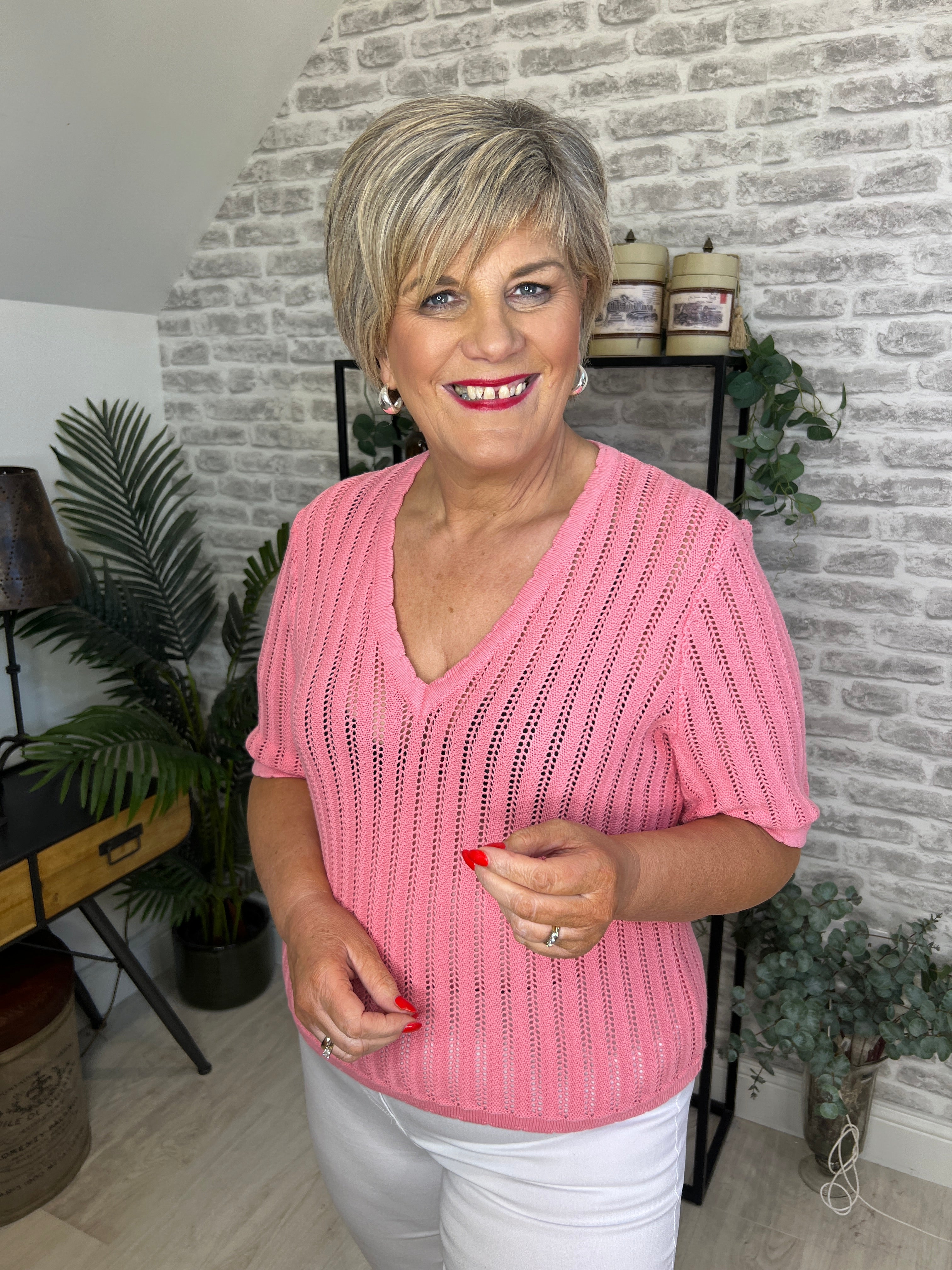 Nümph Nupoelle Pullover In Flamingo Pink