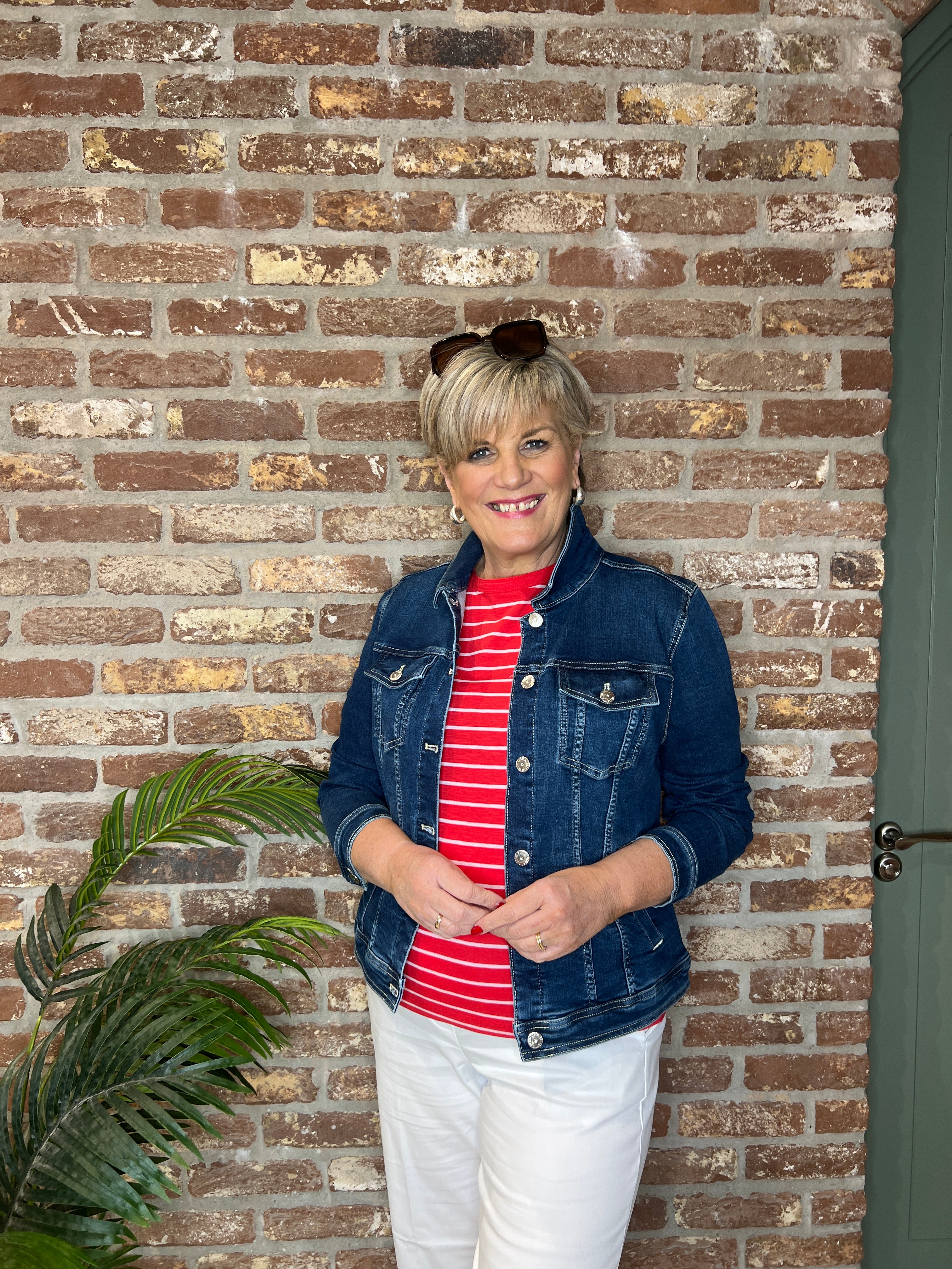 Cecil Denim Jacket In Mid Blue Wash