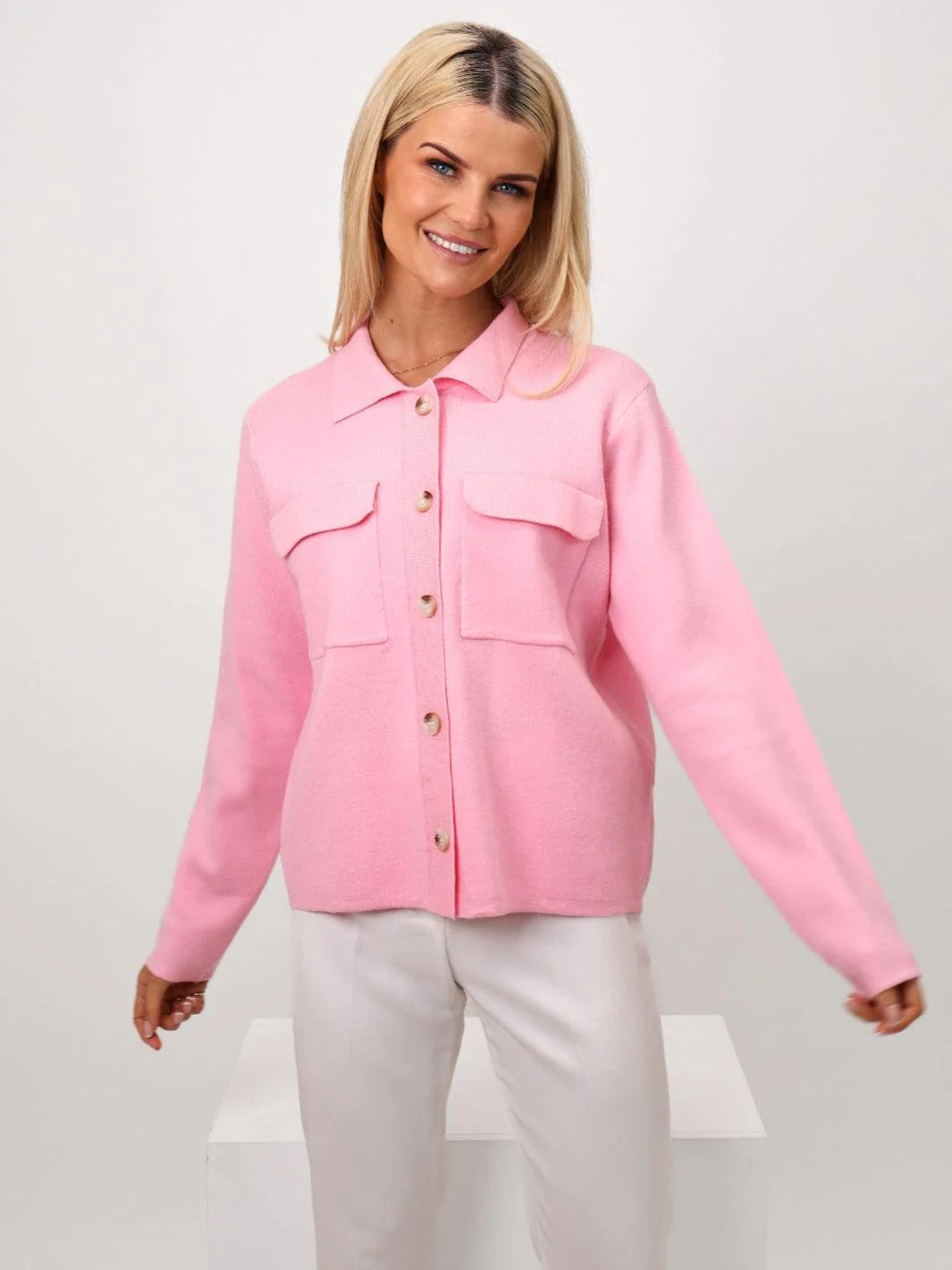 Kate & Pippa Dani Cardigan In Light Pink