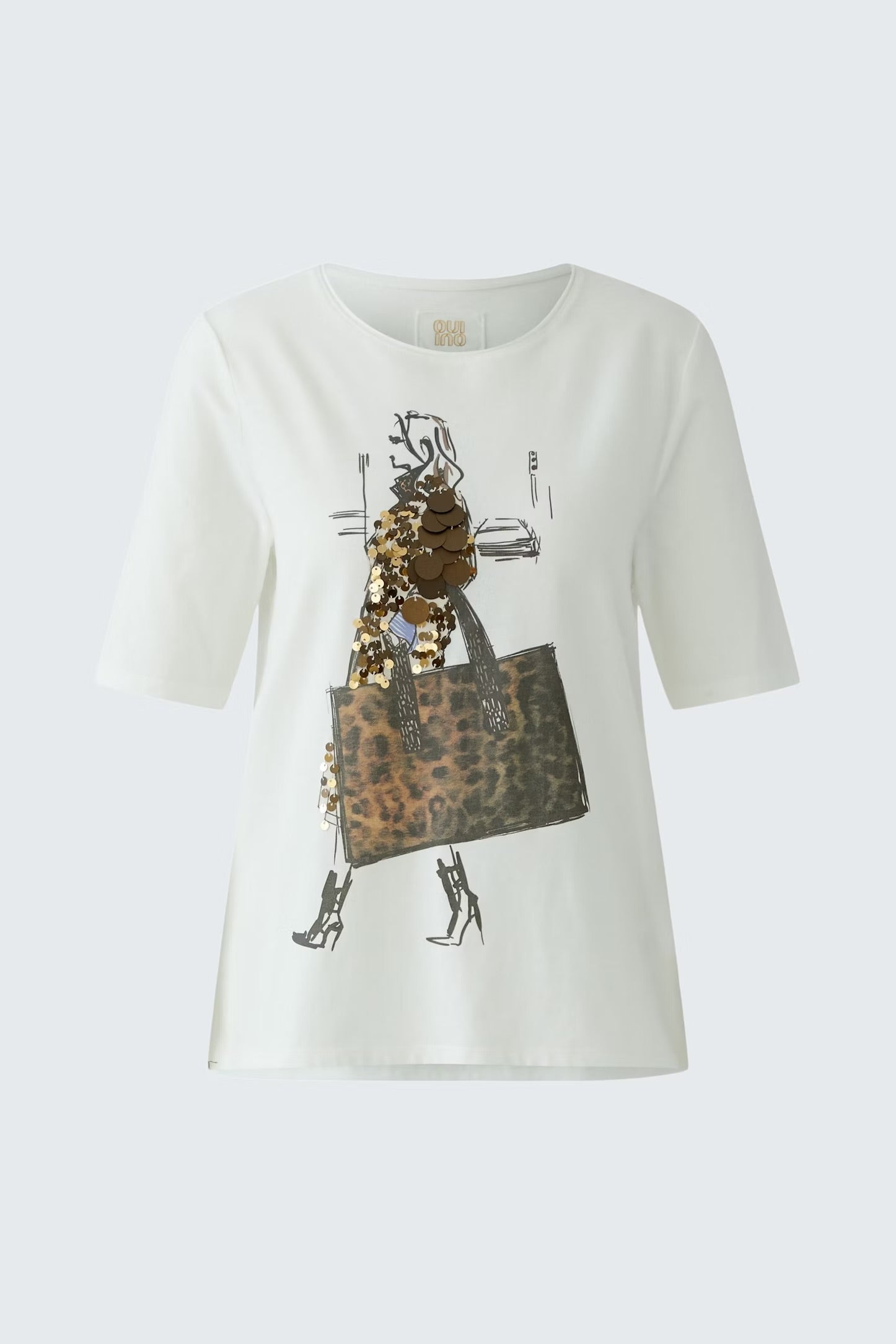 Oui Sparkle T-shirt In Cloud Dancer