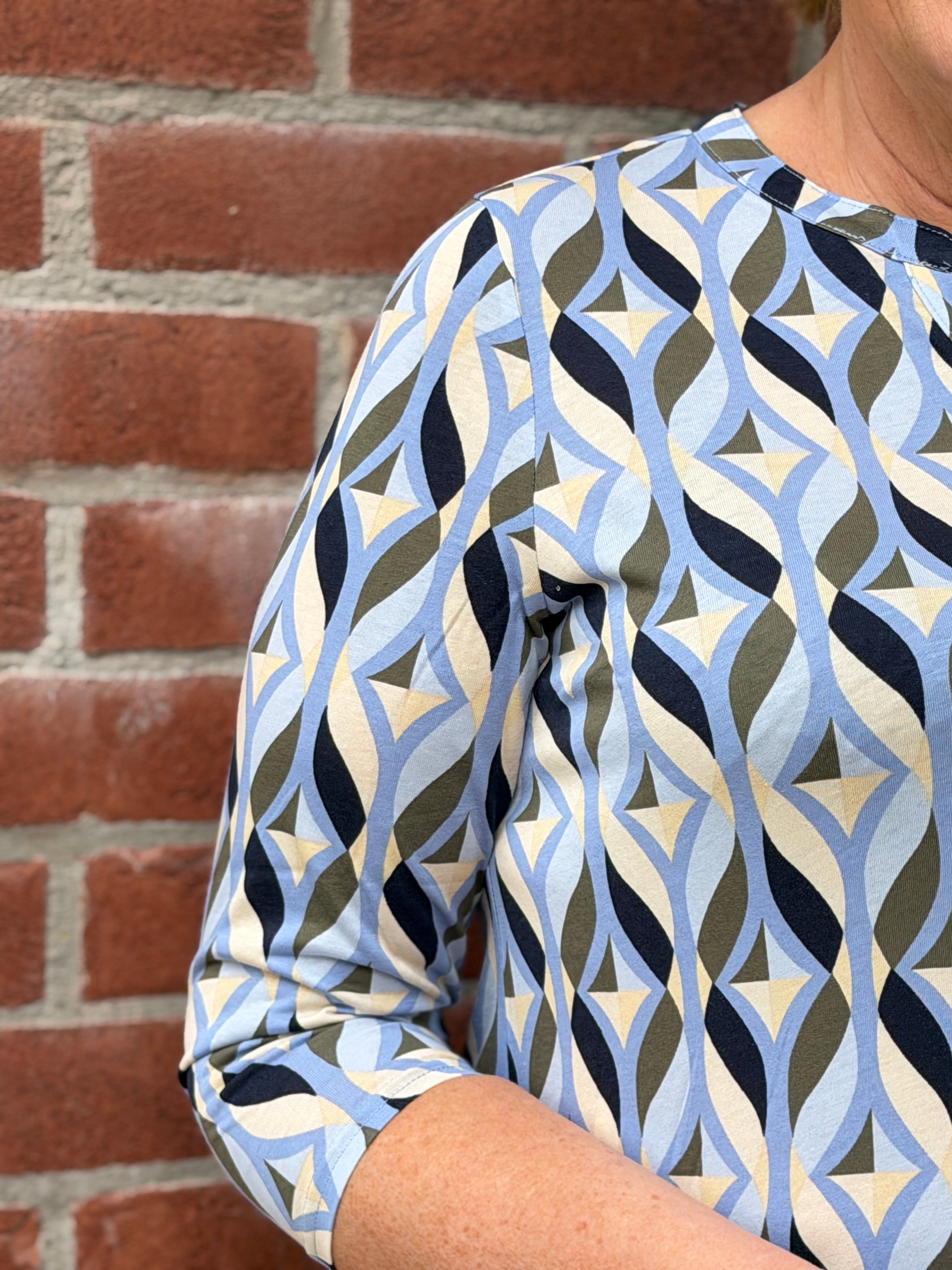 Soya Concept Patterned Felicity Top In Blue Multi