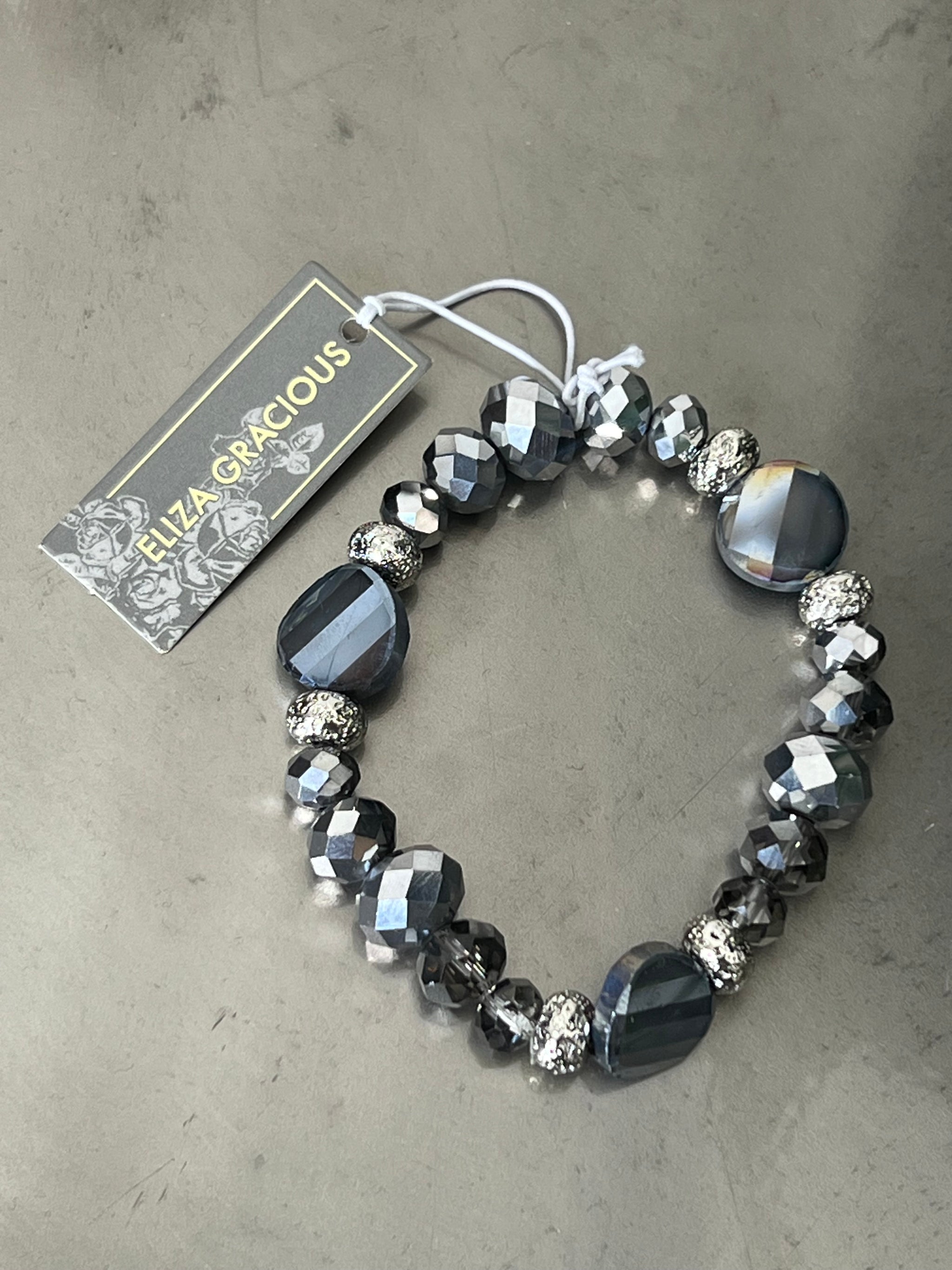 Eliza Gracious Suede Strand Pearl Bracelet Cream