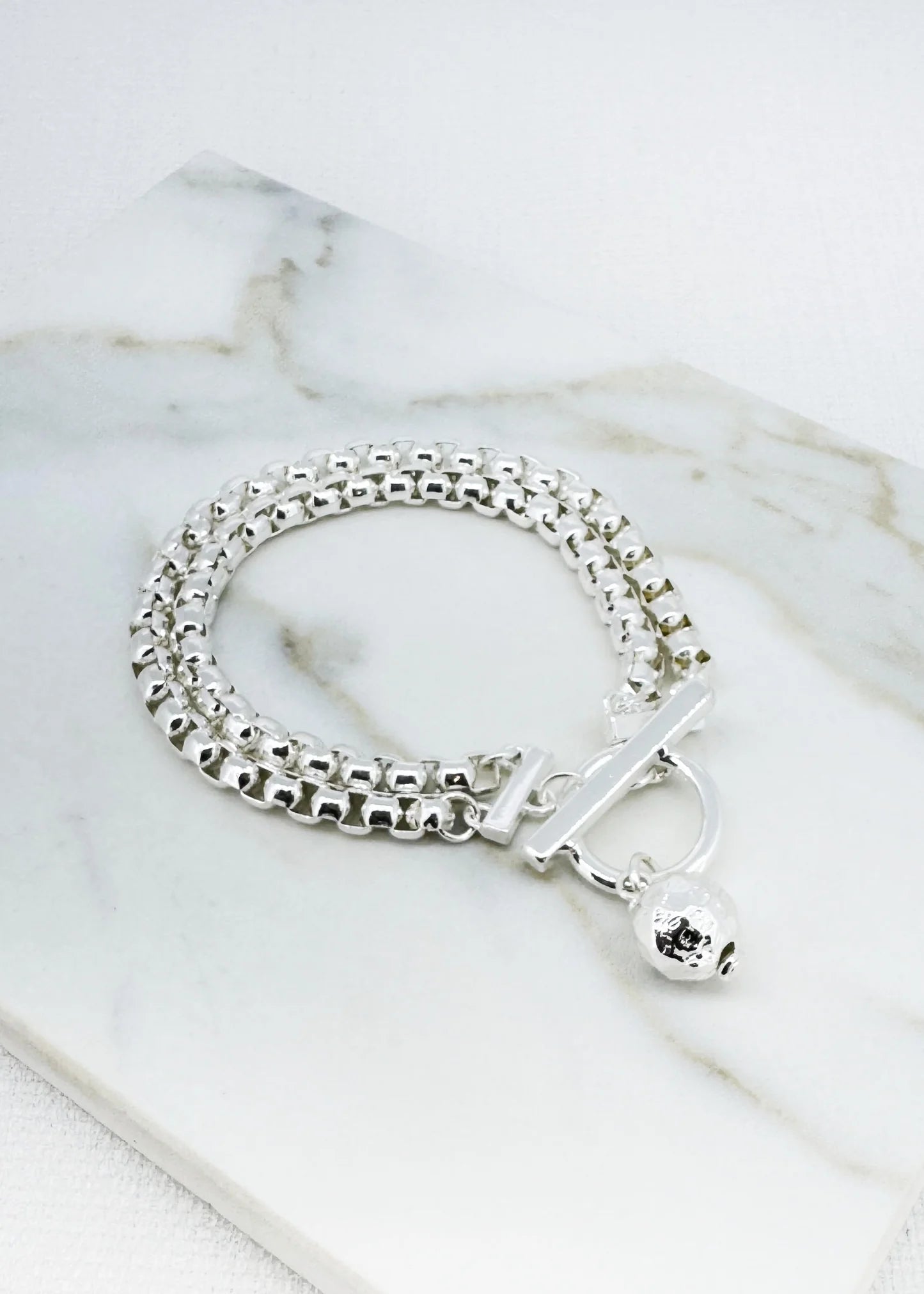 Envy Double Layer Charm Bracelet in silver