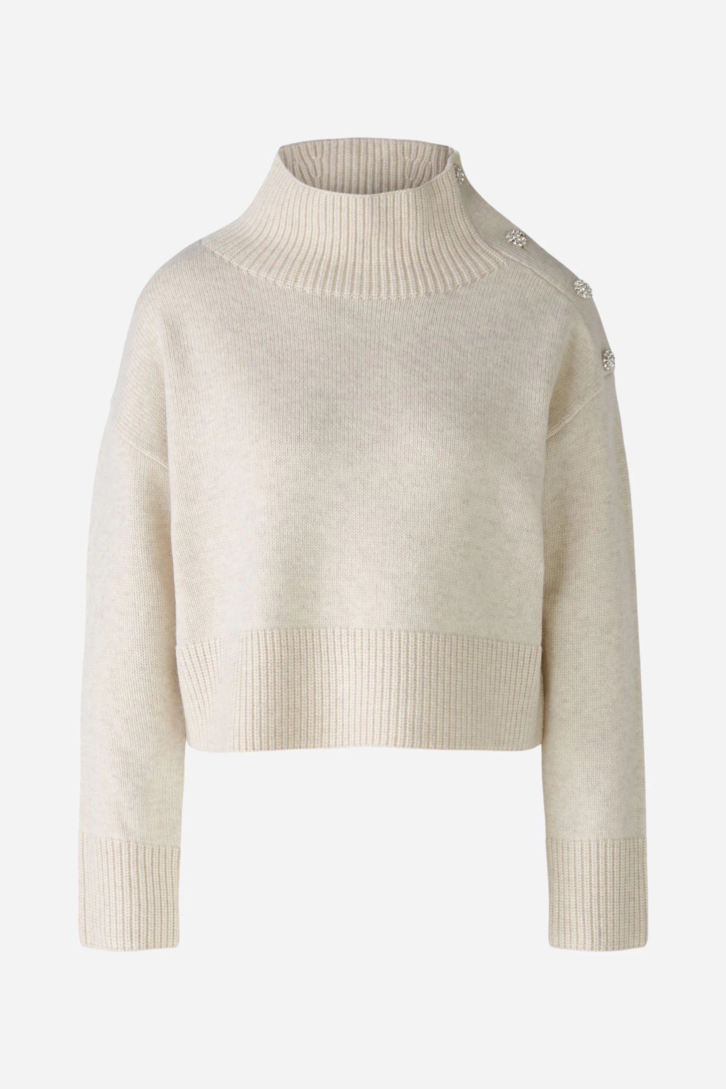 Oui Jumper With Decorative Buttons In Off White