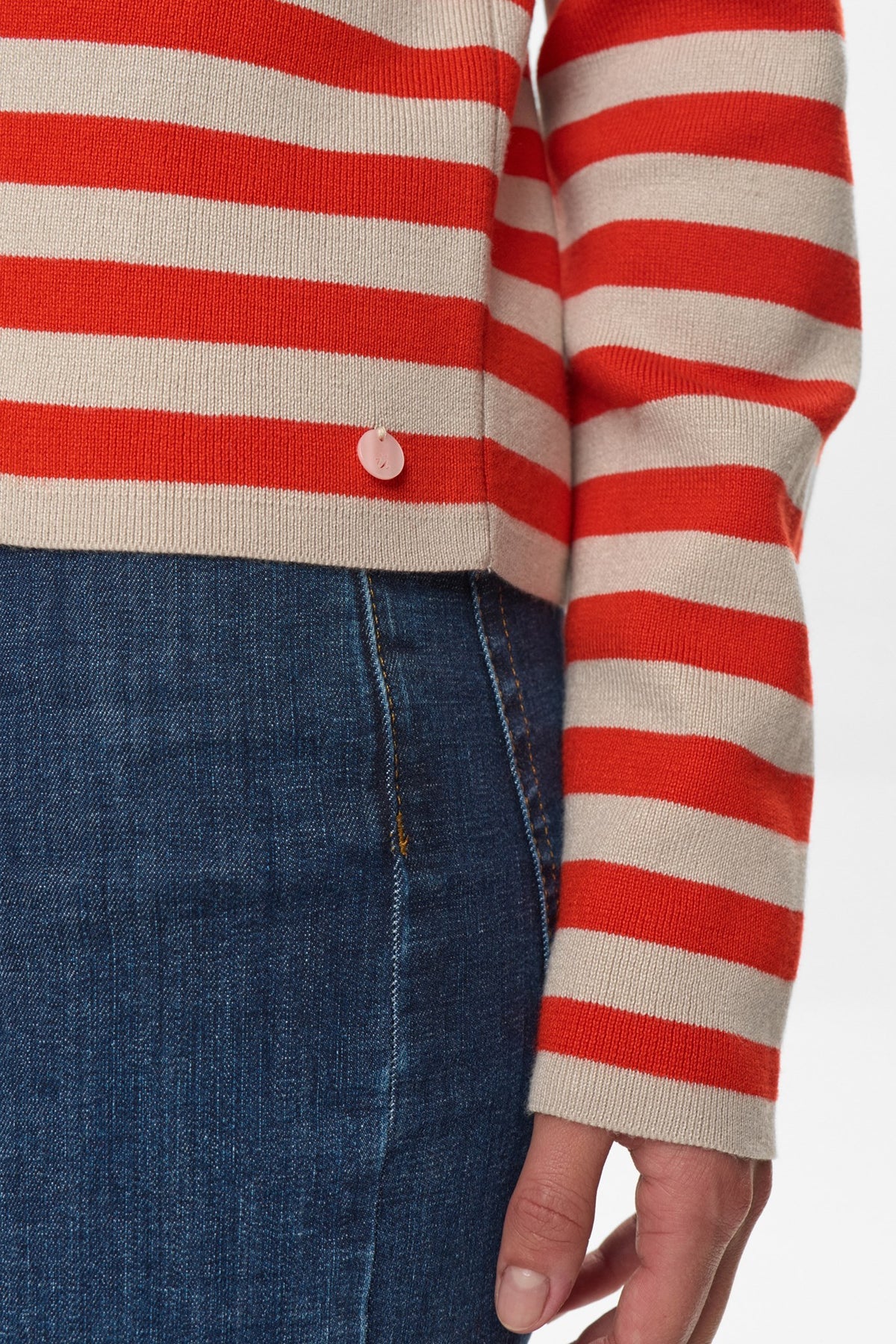 Nümph Nustripy Striped Pullover In Fiery Red