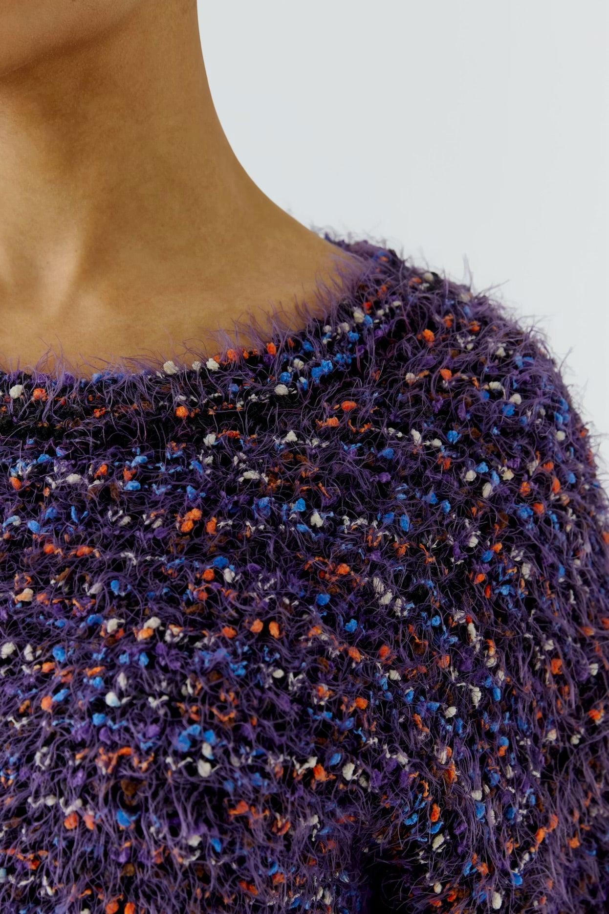 Oui Pullover Jumper In Black Violet