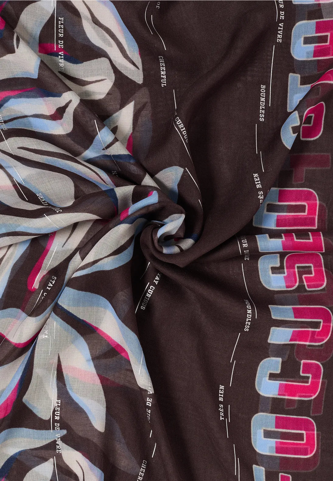 Cecil foil patterned Loop Snood In macchiato brown