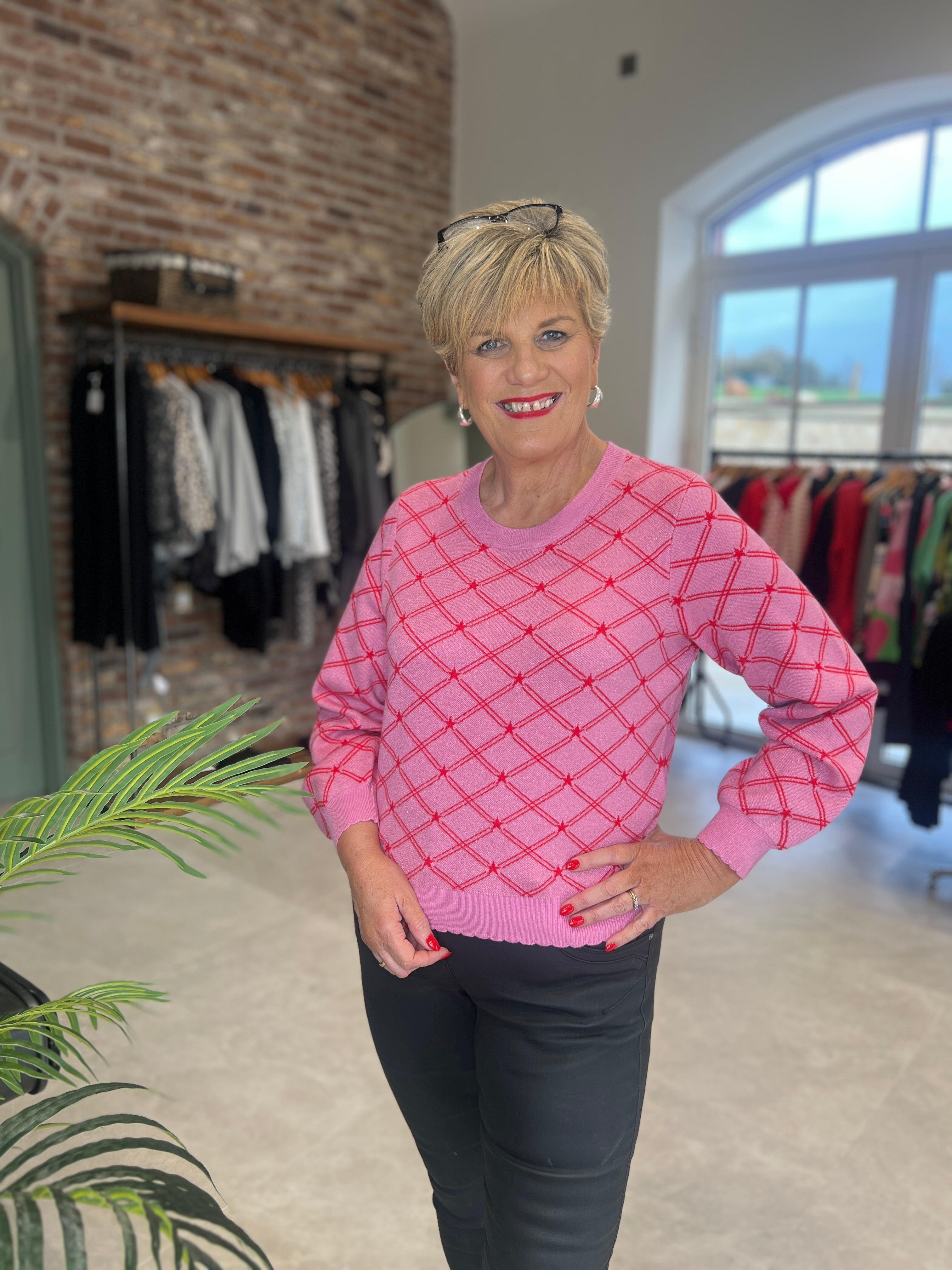 Nümph Nubirry Pullover In Fuchsia Pink