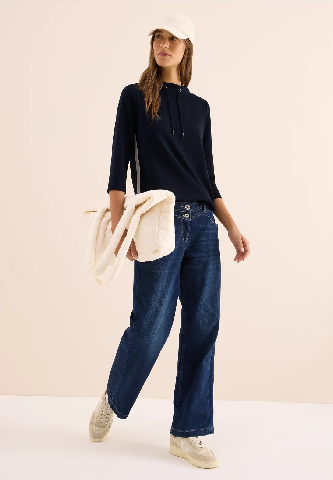 Cecil Funnel Neck sweatshirt In Urban Dark Blue