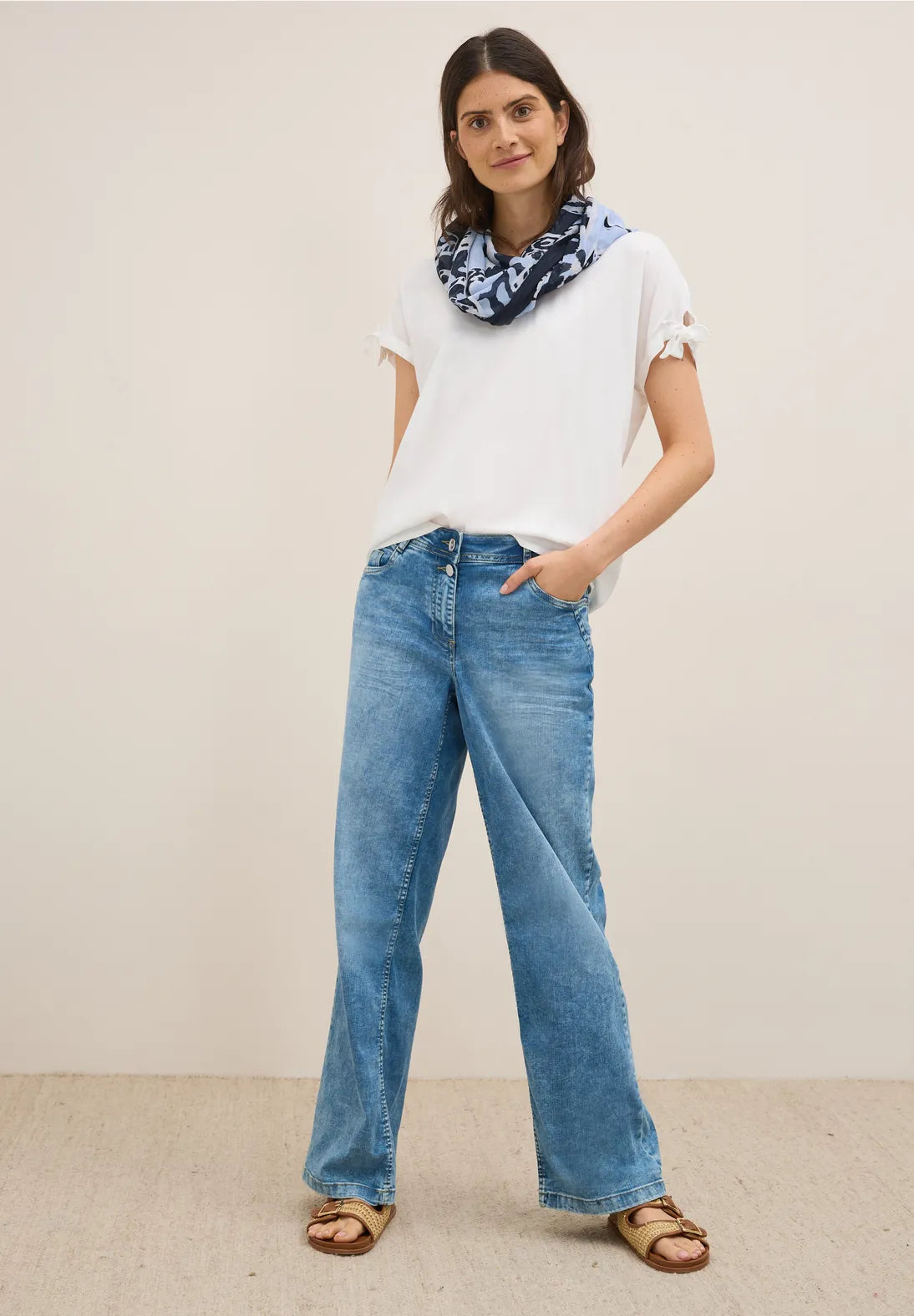 Cecil Leopard Loop Snood In Urban Dark Blue