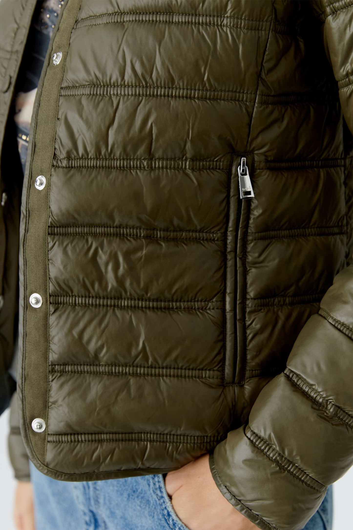 Oui Light weight Coat In Khaki