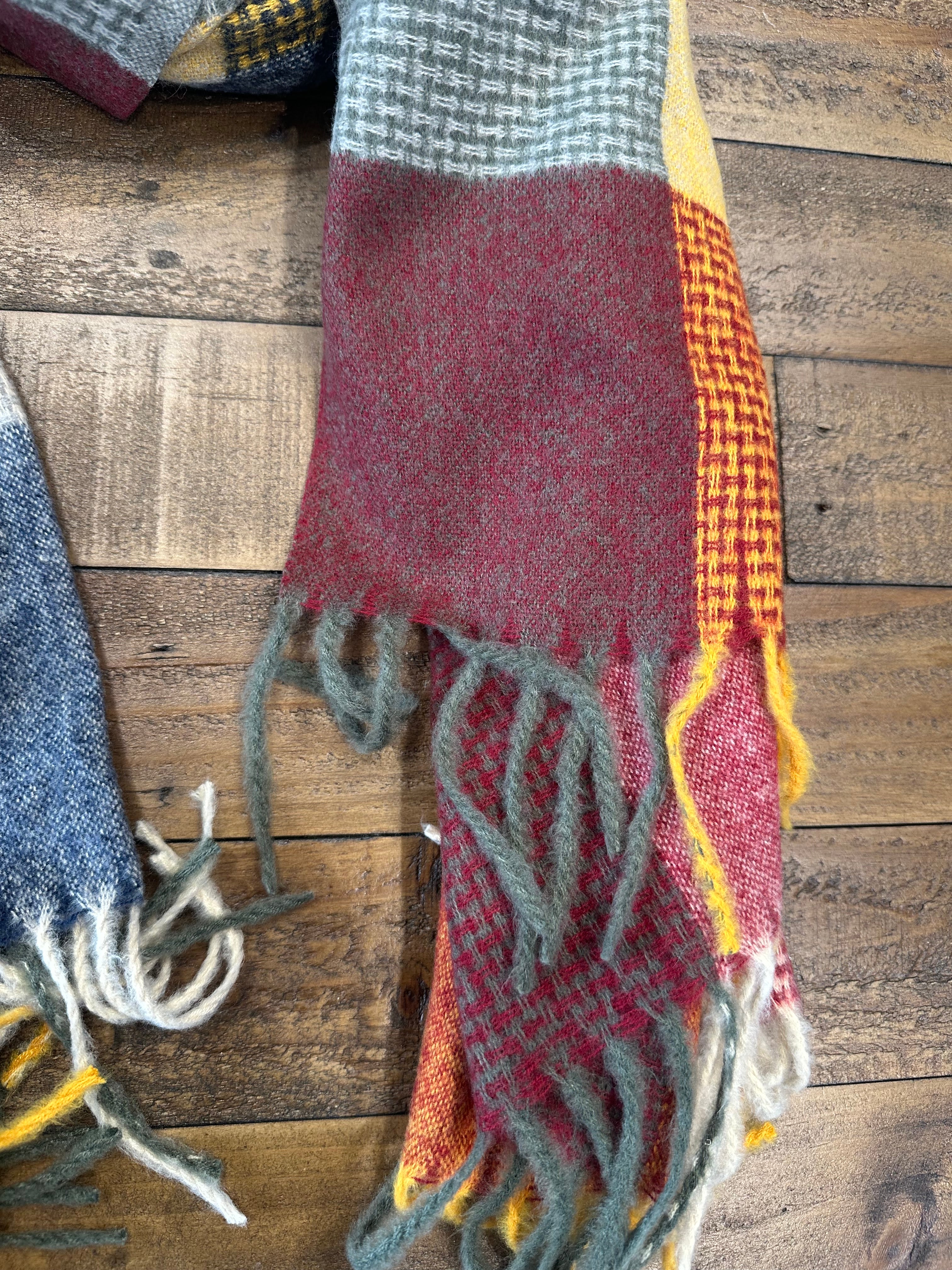 Mia Tartan Scarf In Blue Mix