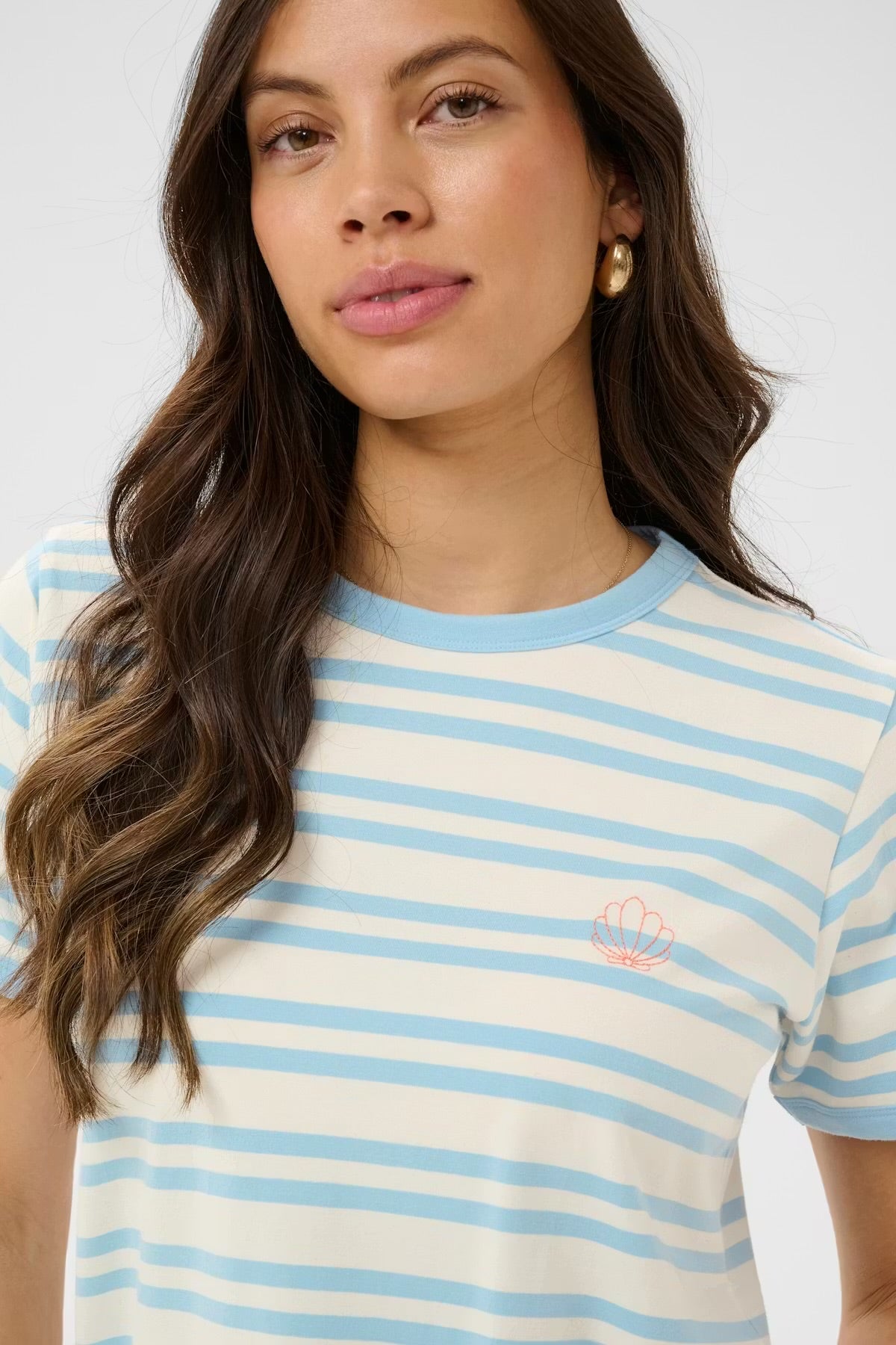 Saint Tropez striped t-shirt in cerulean blue