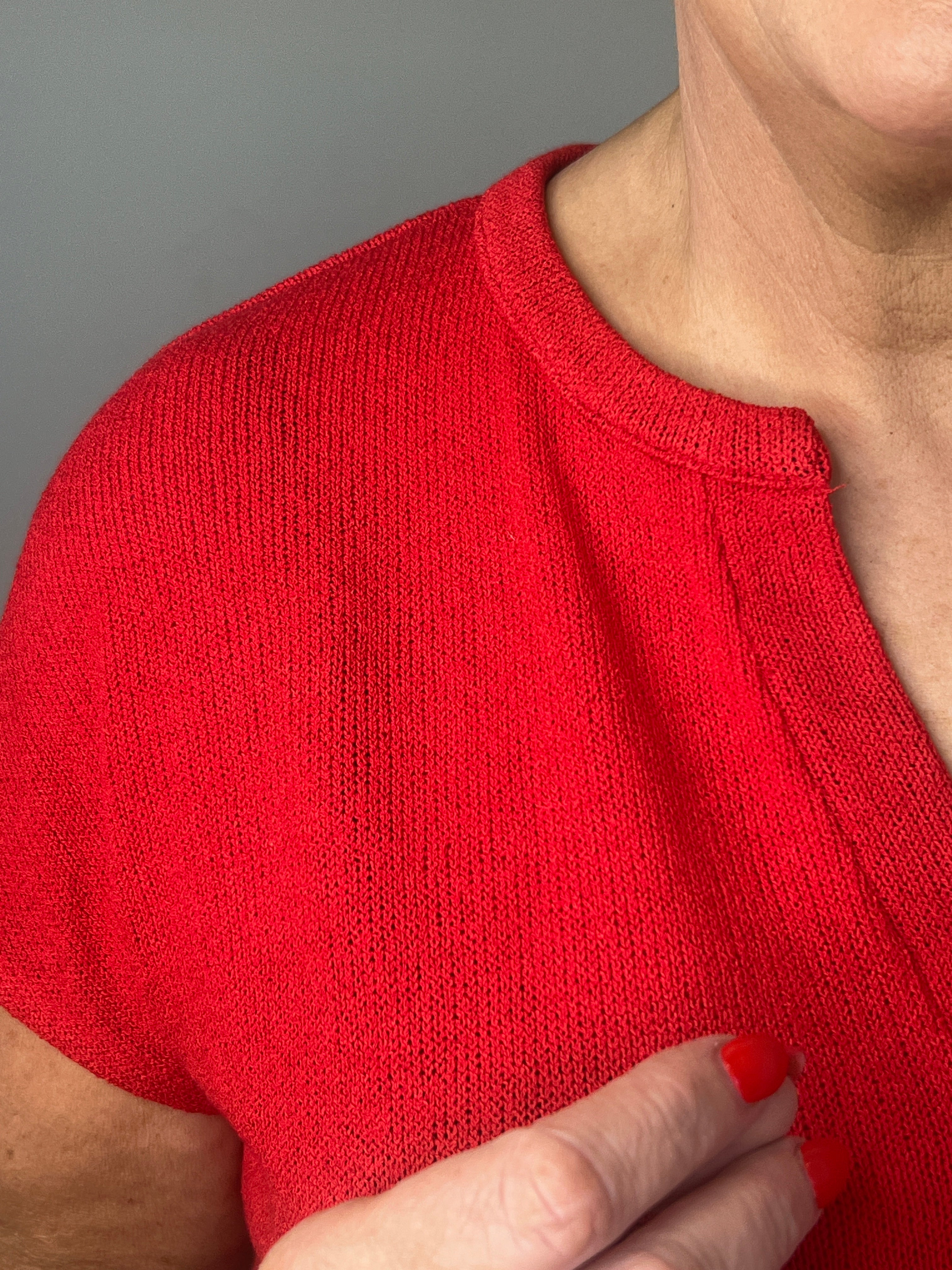 Street One Summer Knit Top In Glory Red