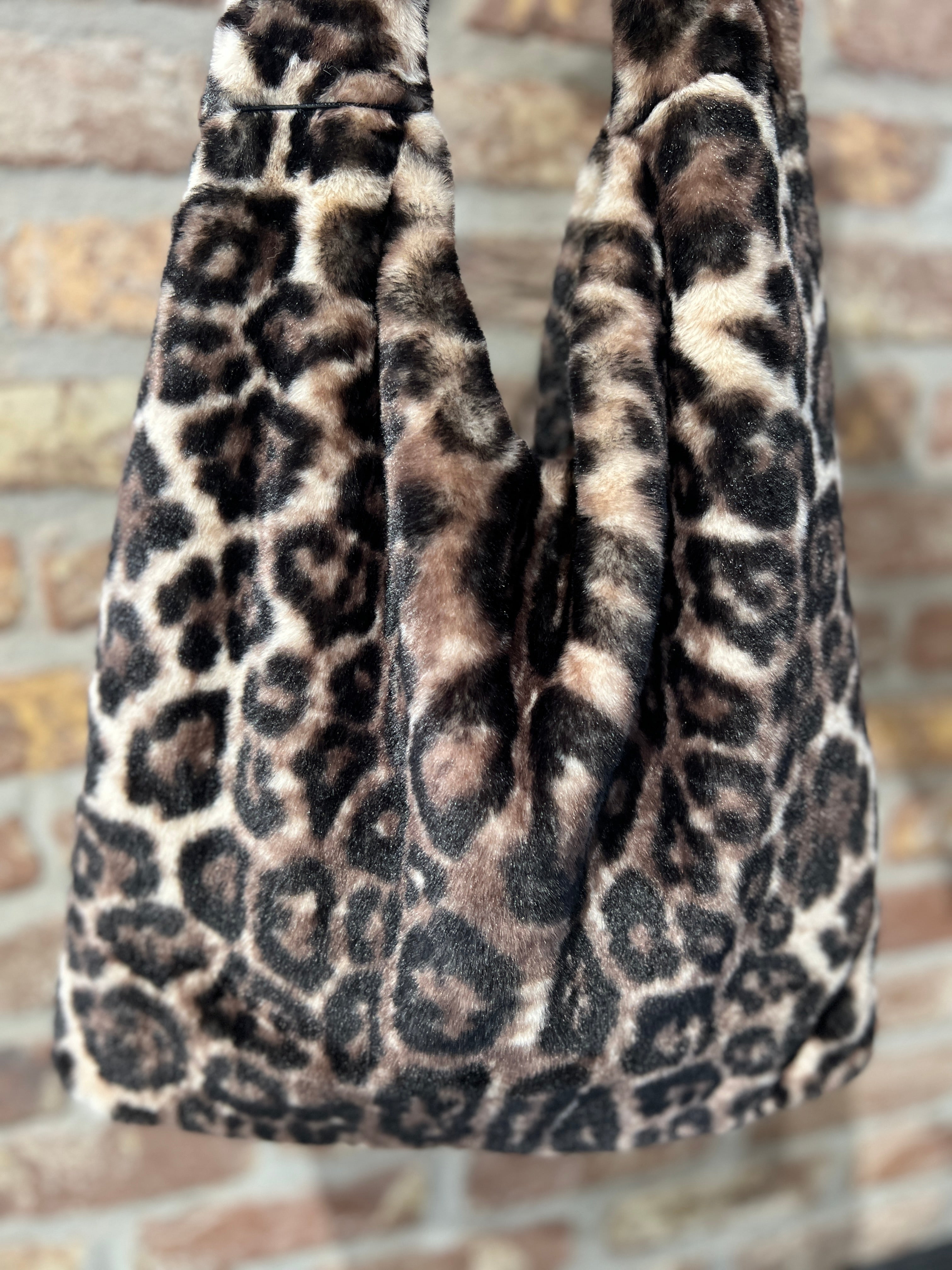 Monari Faux Fur Bag In Brownie Pattern