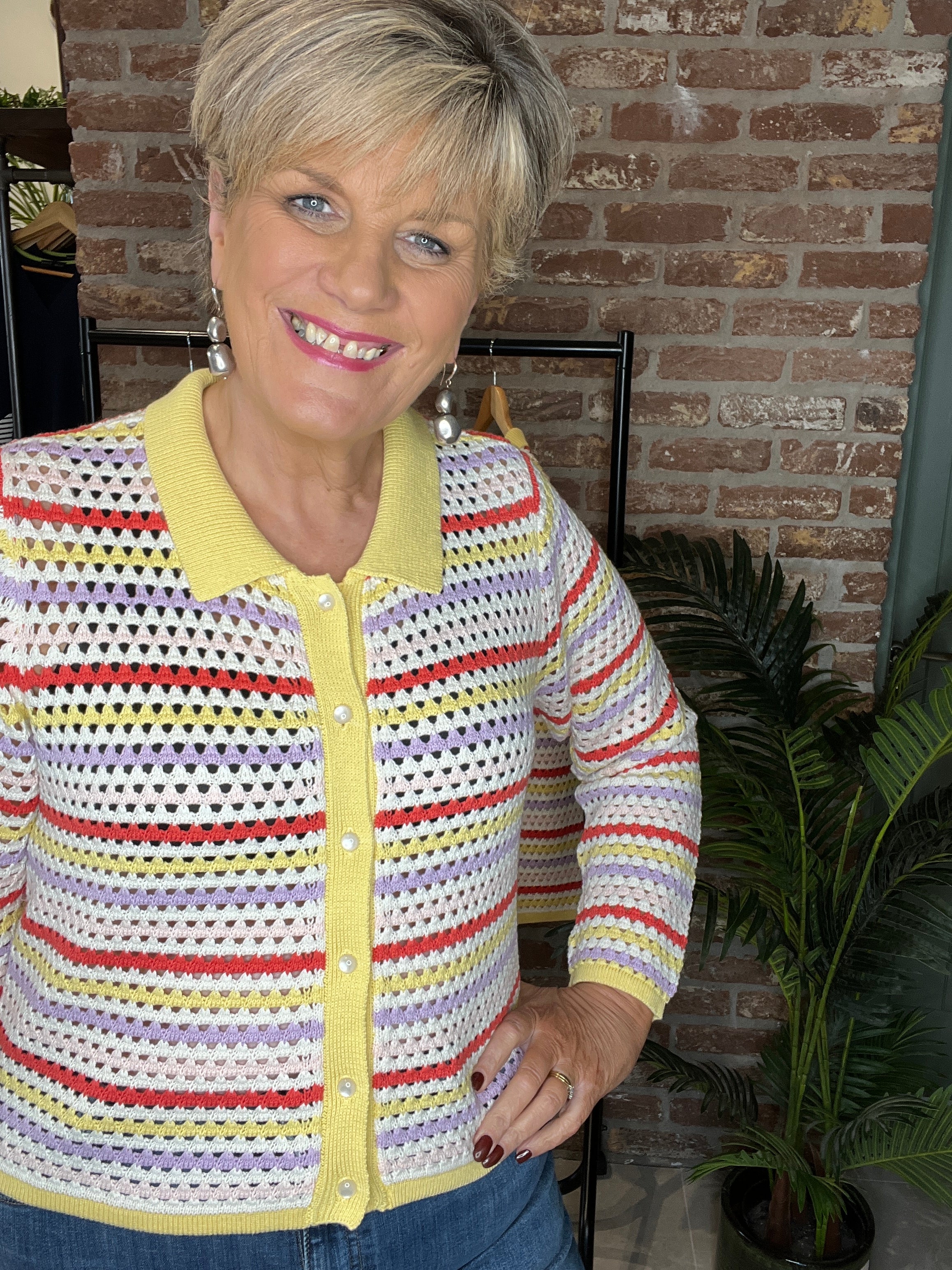 Nümph Nunancy Open work Cardigan In Popcorn