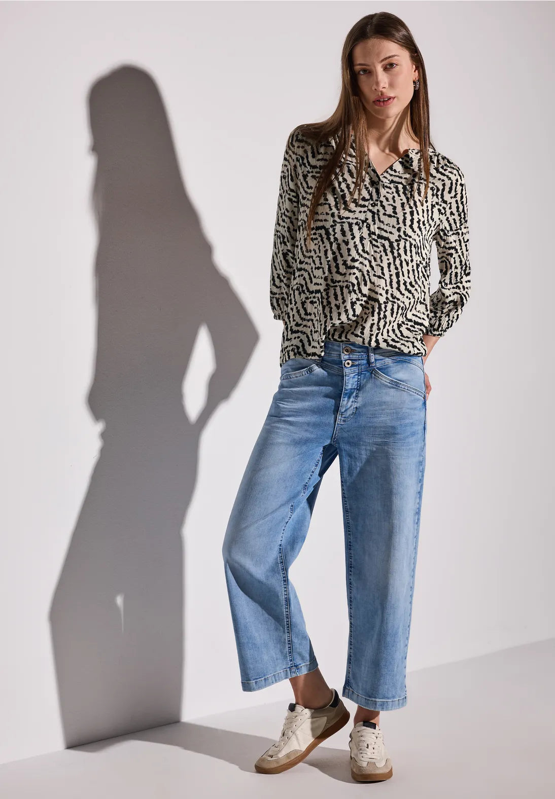 Street One Patterned Blouse In Moonstone