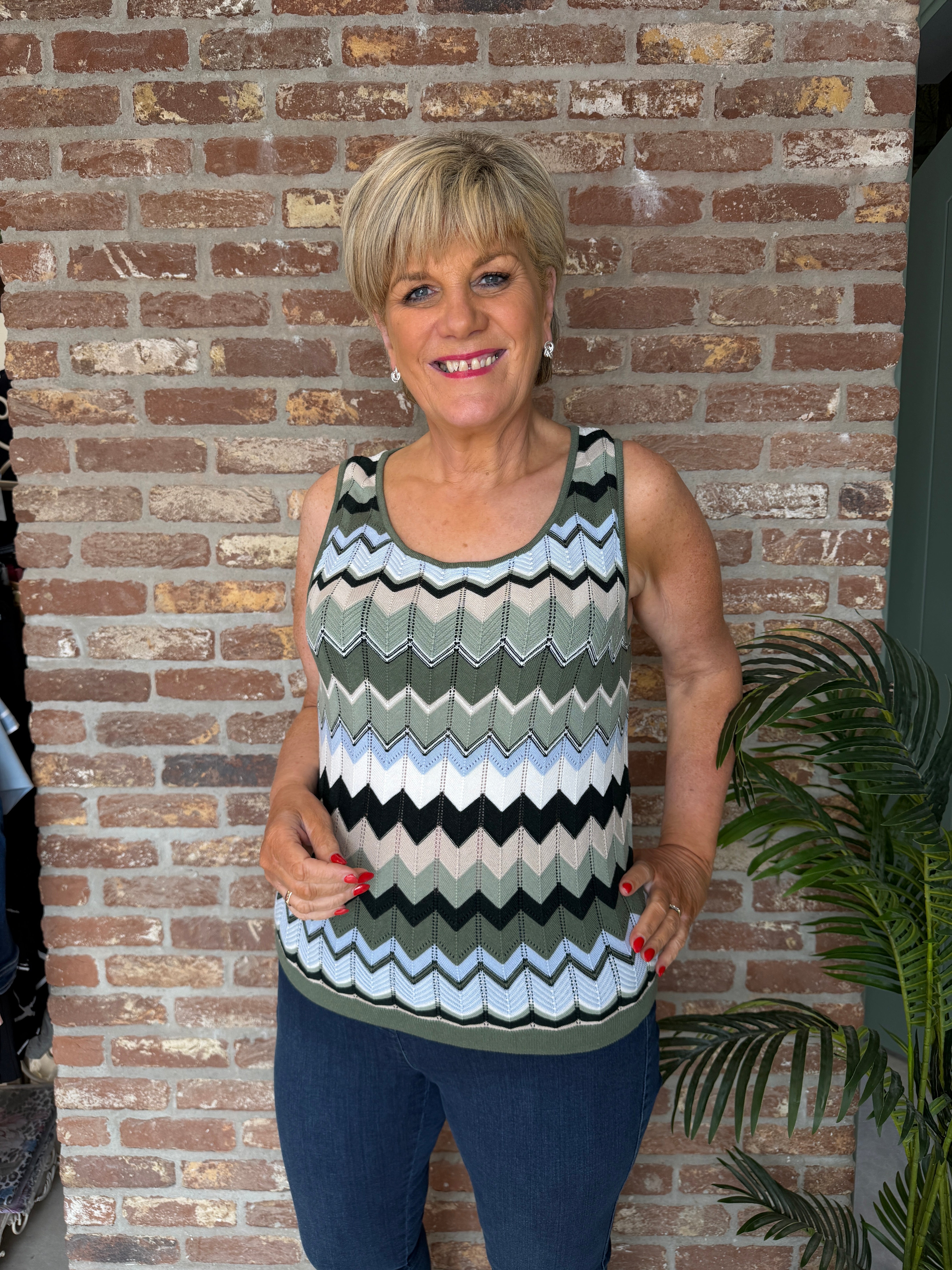 Street One Zig Zag Top In deep bond