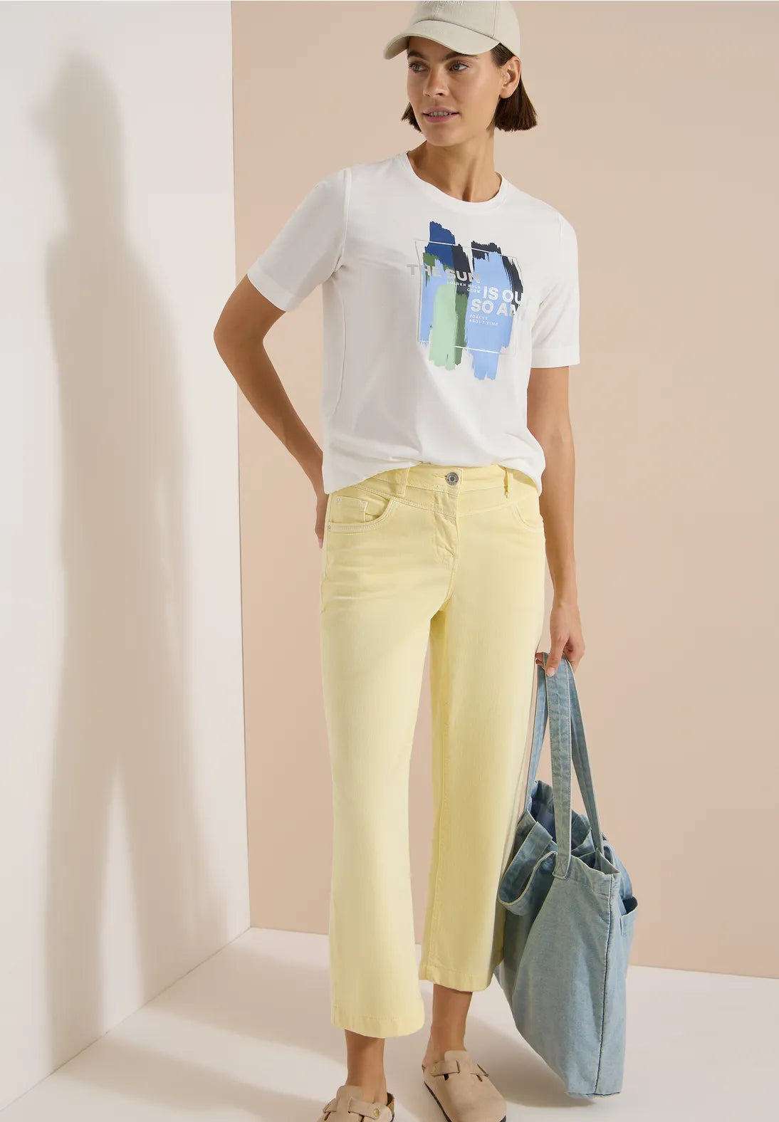 Cecil Multicoloured T-shirt In Vanilla White