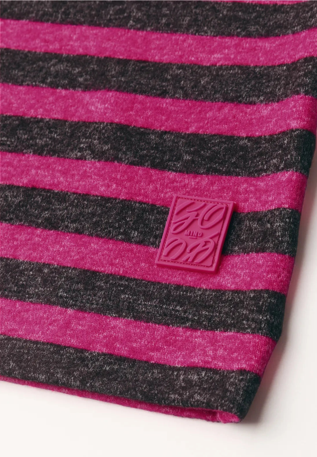 Striped jumper in truffle brown melange