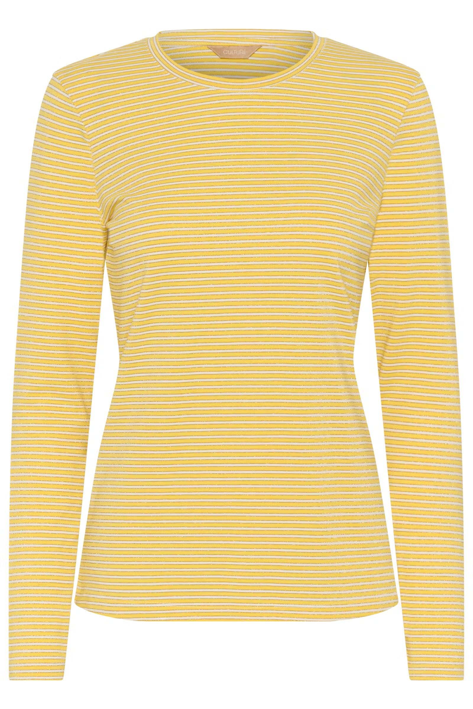 Culture Striped Top In Yellow & White