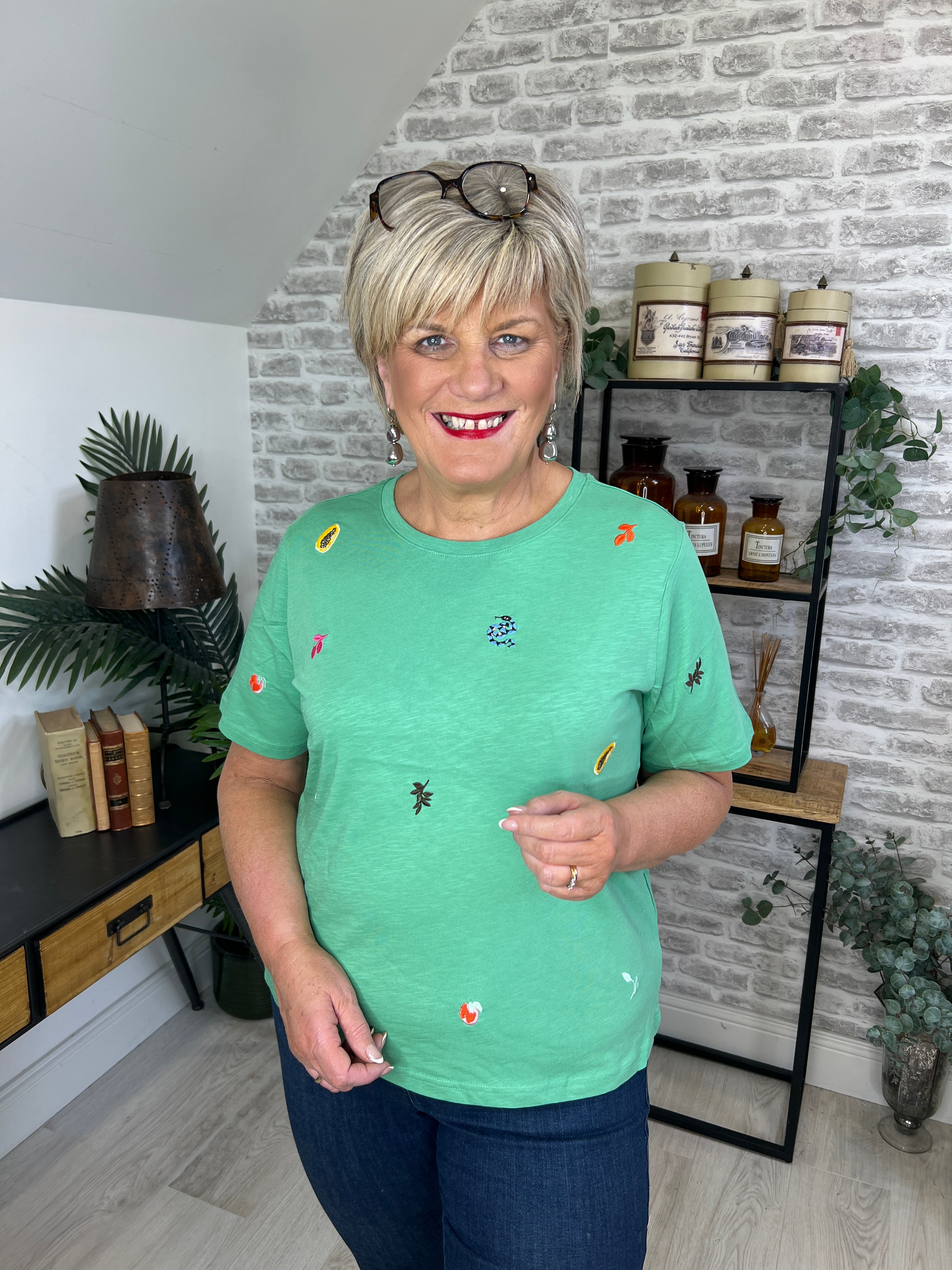 Nümph Nuzoey T-shirt In Green Spruce